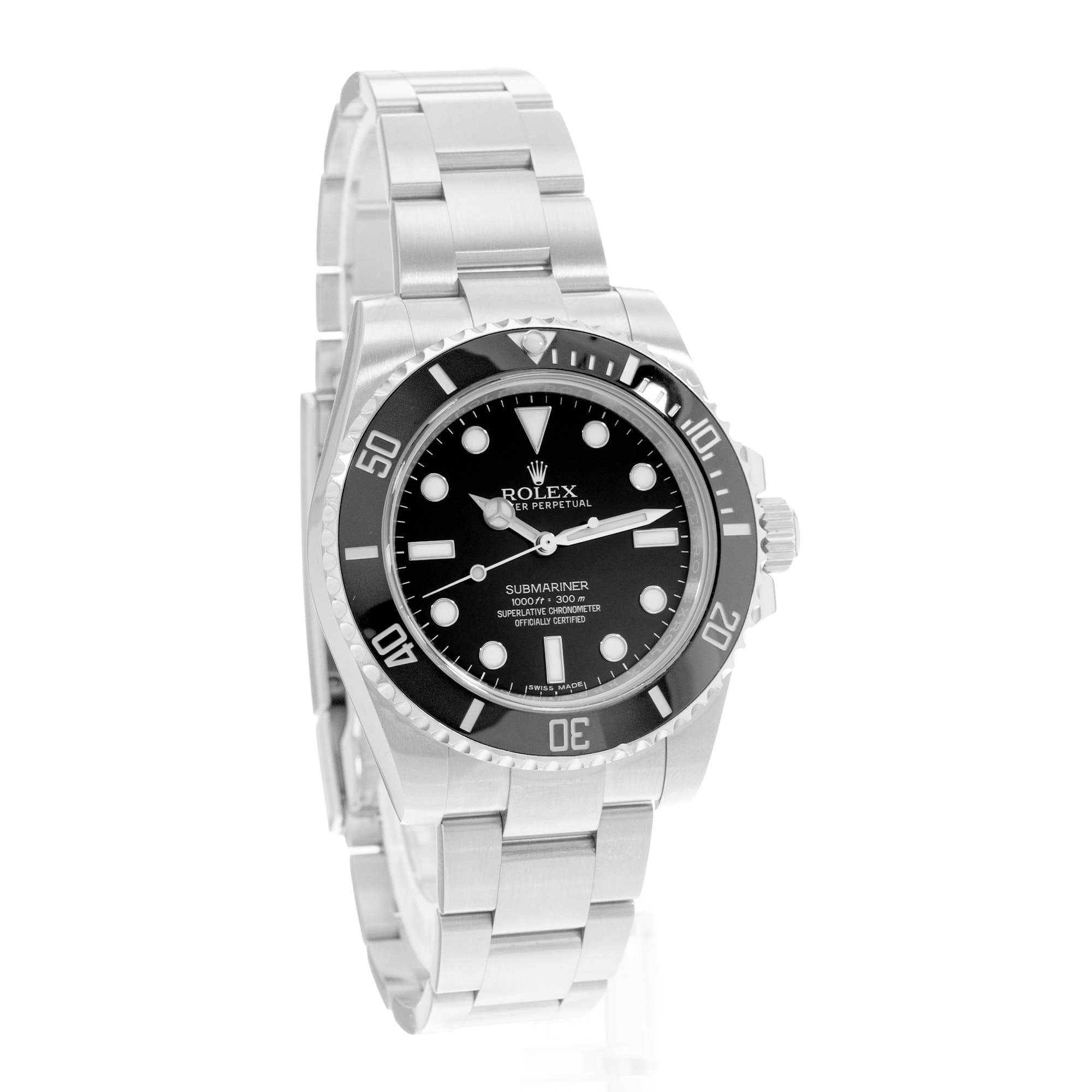 Rolex Submariner No Date 114060 40mm Black Dial Steel Oyster Mens Watch Card