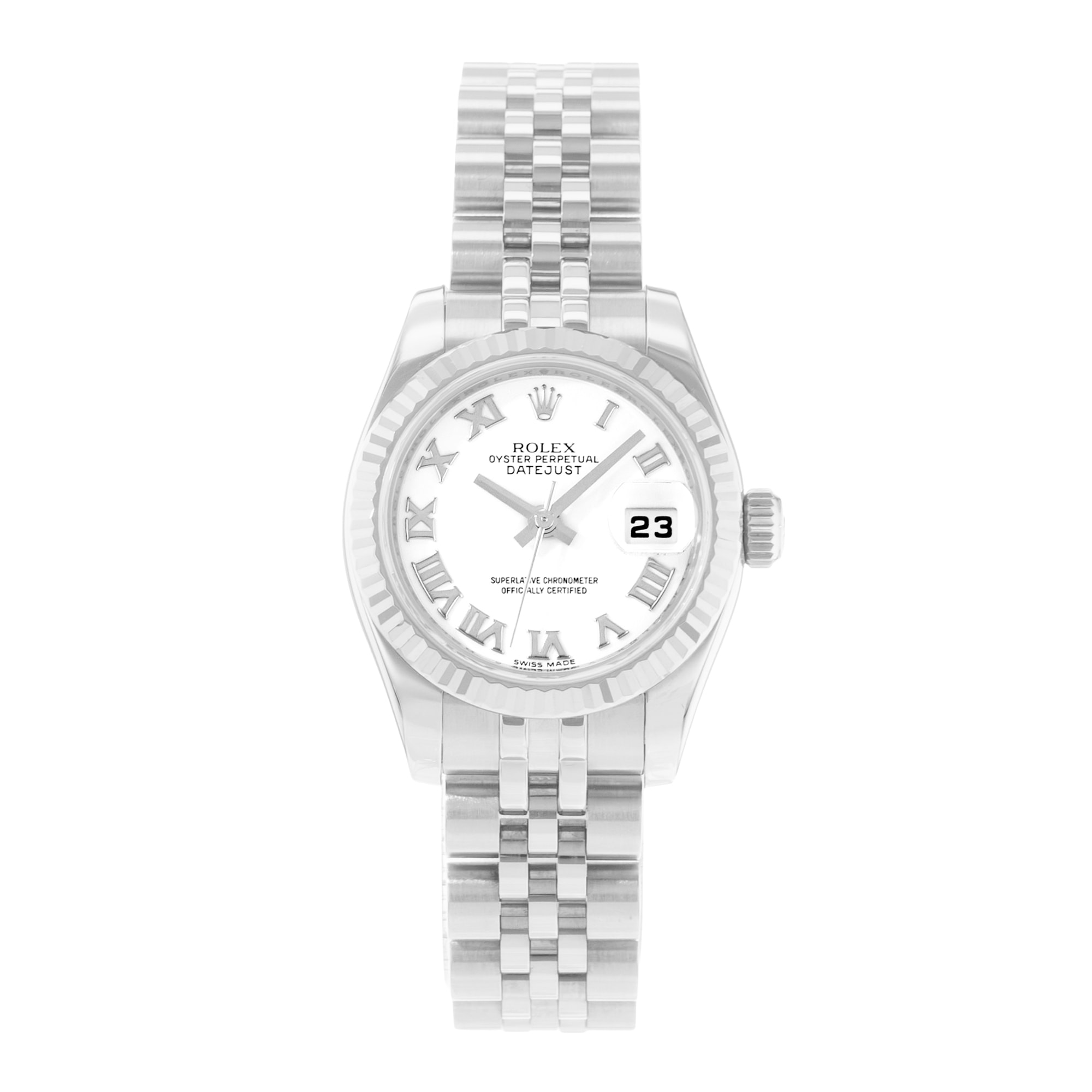 Rolex Datejust 26 179174 Silver Roman Dial Steel Jubilee Automatic Ladies Watch