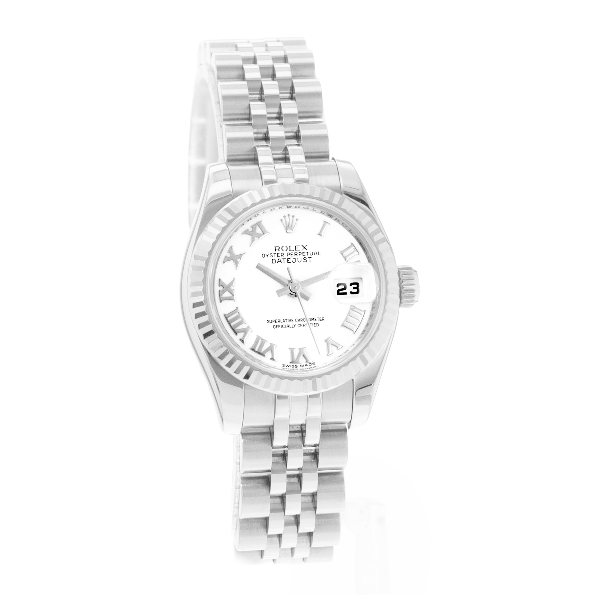 Rolex Datejust 26 179174 Silver Roman Dial Steel Jubilee Automatic Ladies Watch