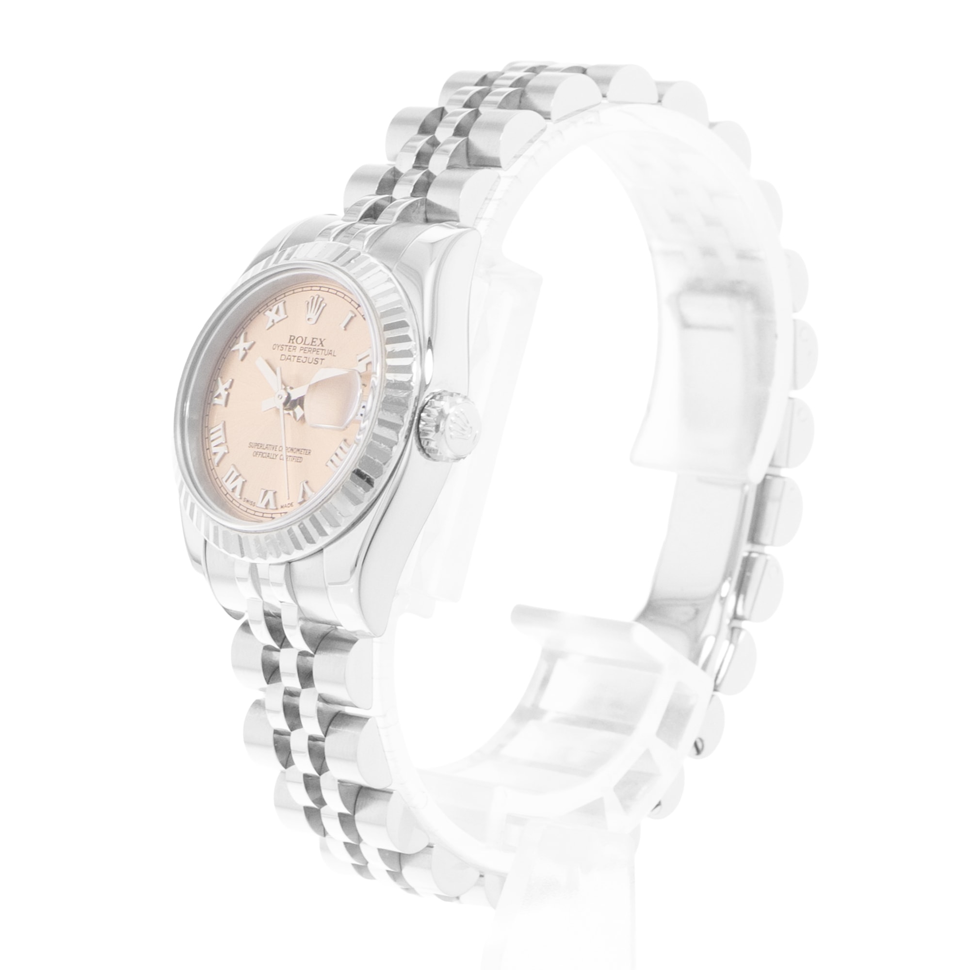 Rolex Datejus 26 179174 Salmon Pink Dial Steel Ladies Watch Papers