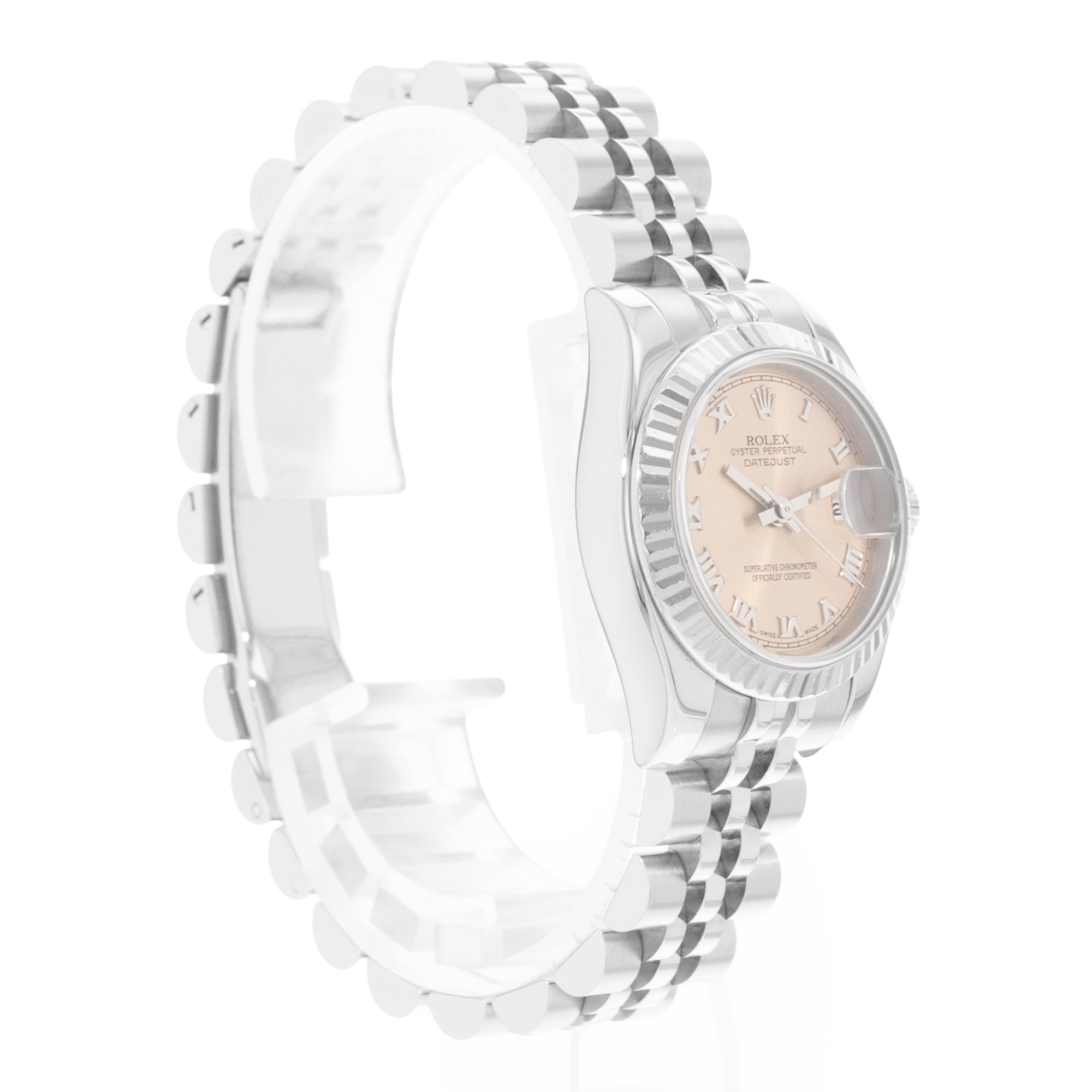Rolex Datejus 26 179174 Salmon Pink Dial Steel Ladies Watch Papers