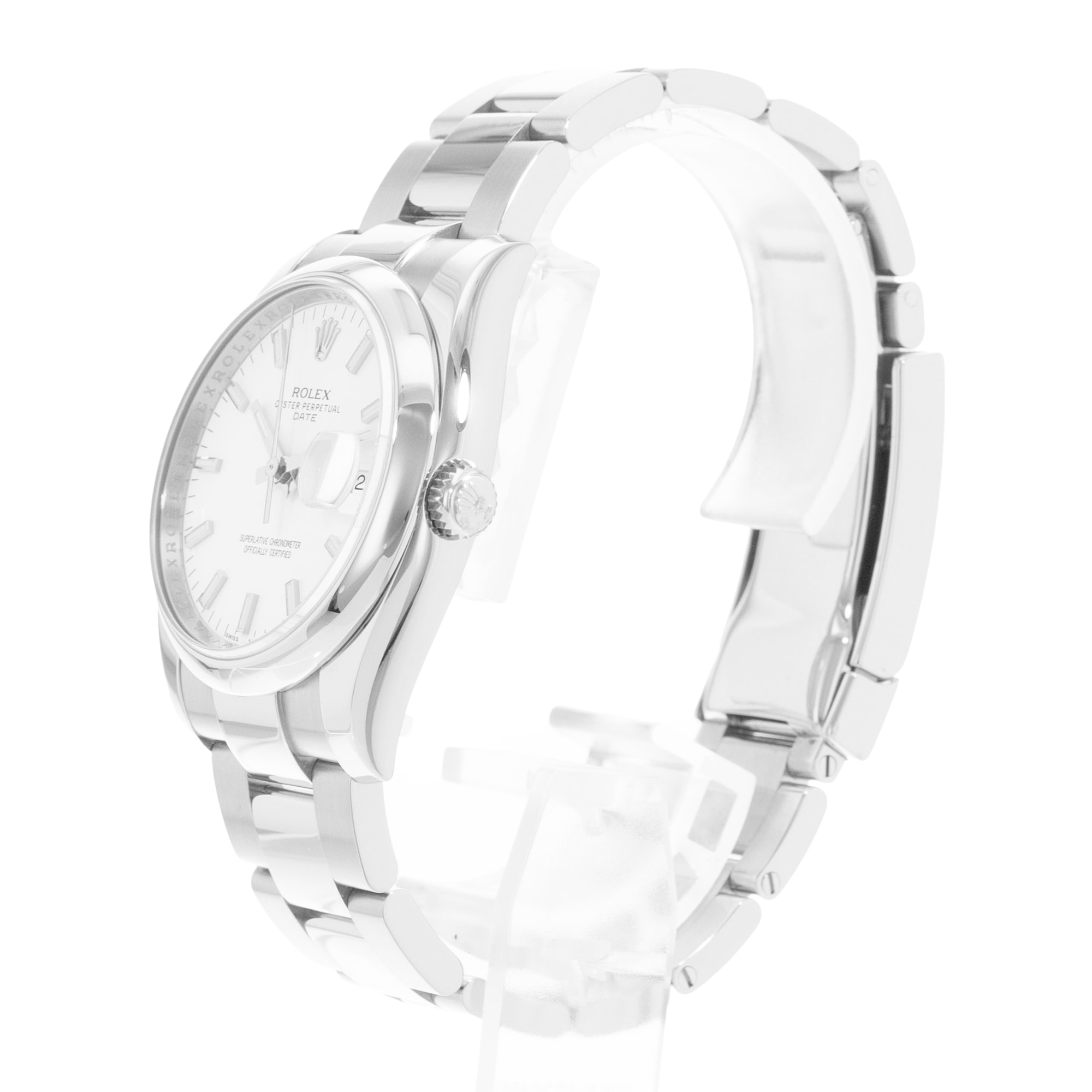 Rolex Oyster Perpetual 34 115200 Silver Dial Steel Automatic Mens Watch Card