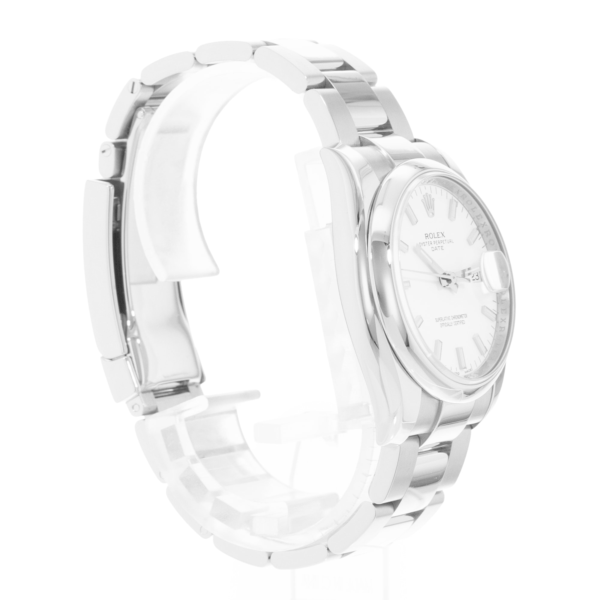 Rolex Oyster Perpetual 34 115200 Silver Dial Steel Automatic Mens Watch Card