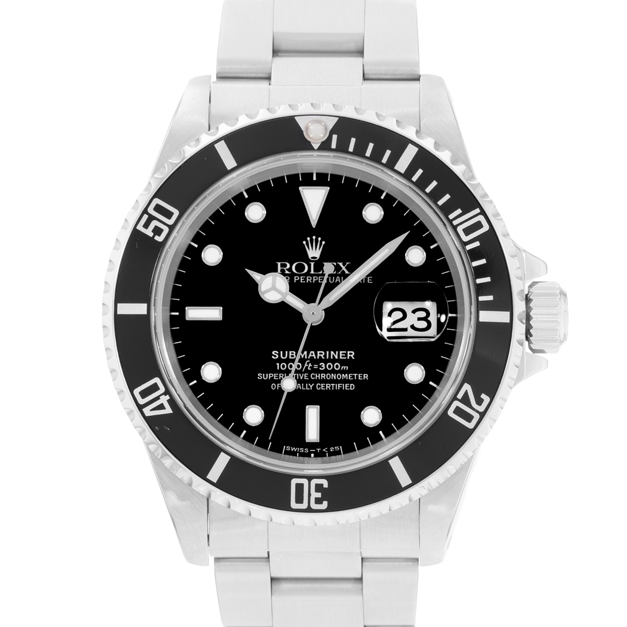 Rolex Submariner Date 16610 40mm Black Steel Oyster AUtomatic Mens Watch