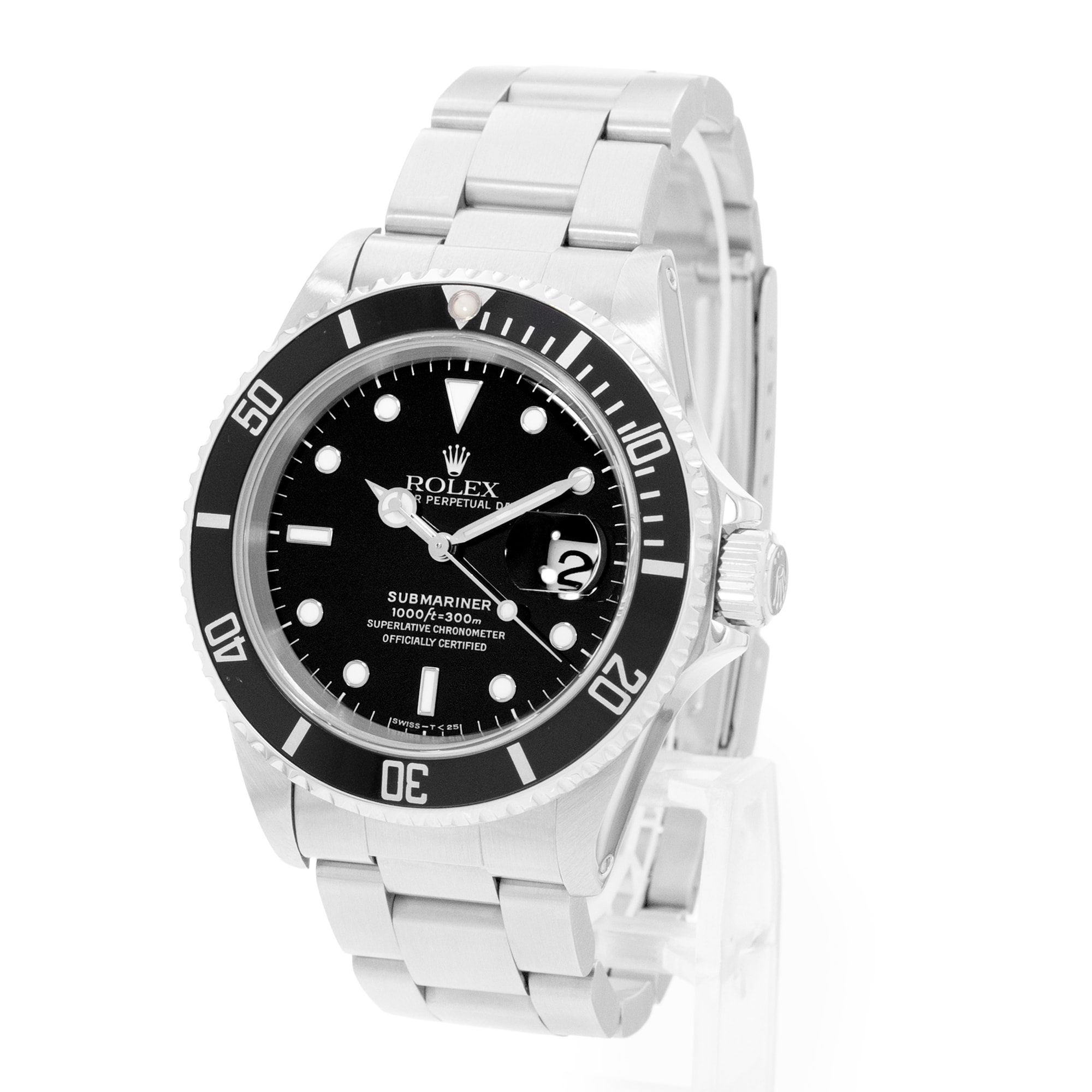 Rolex Submariner Date 16610 40mm Black Steel Oyster AUtomatic Mens Watch