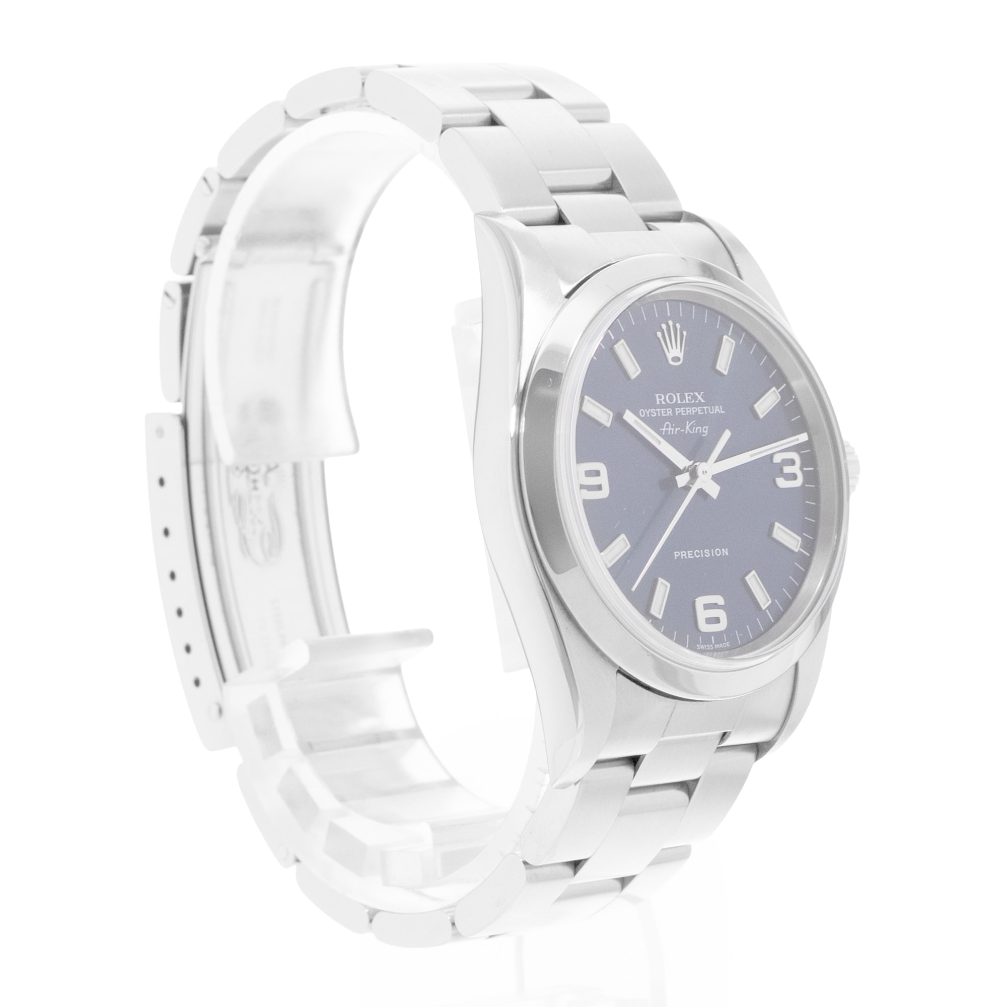 Rolex Air King 34 14000 Vintage Blue Dial Steel Oyster Automatic Mens Watch