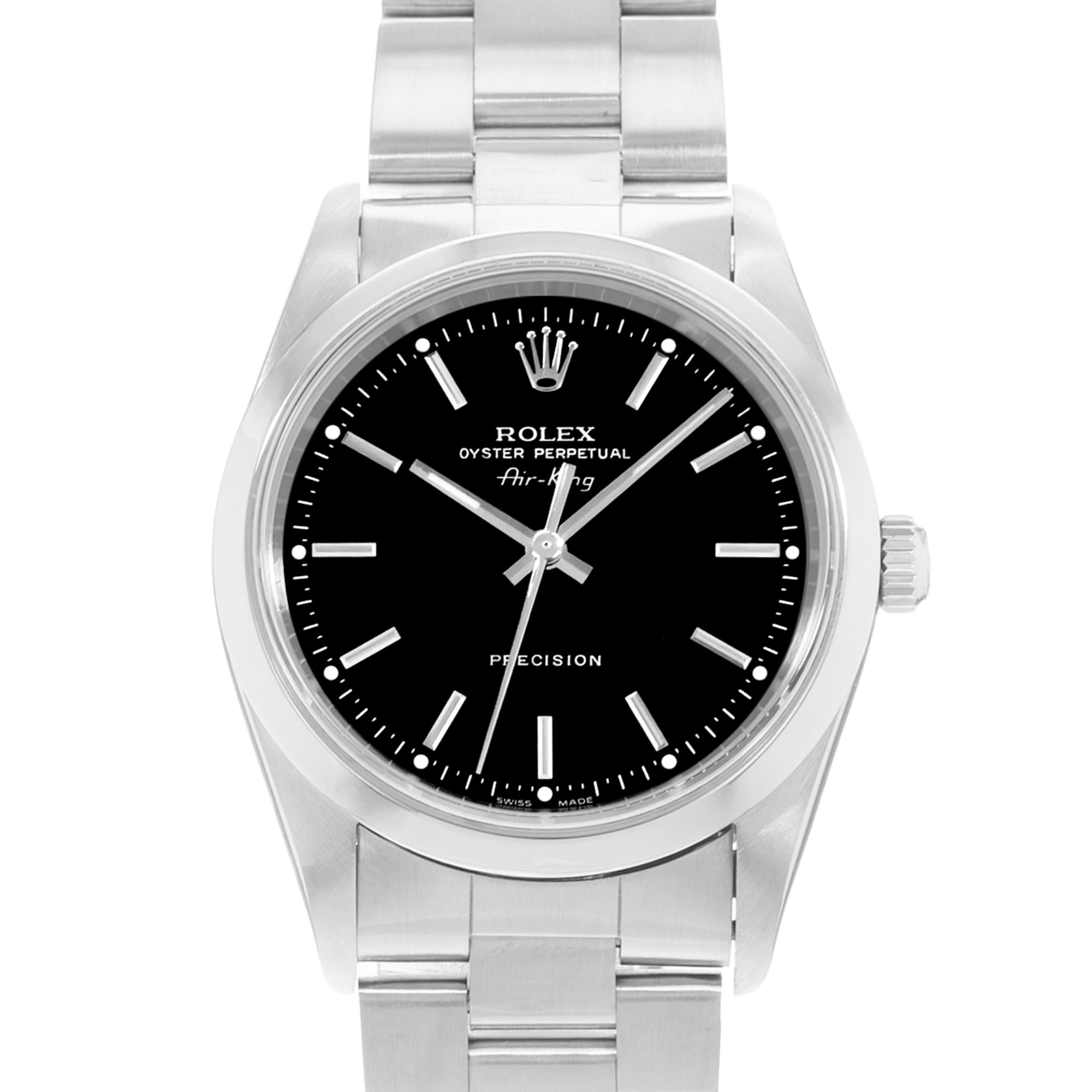 Rolex Air King 34 14000 Black Dial Steel Oyster Automatic Mens Watch
