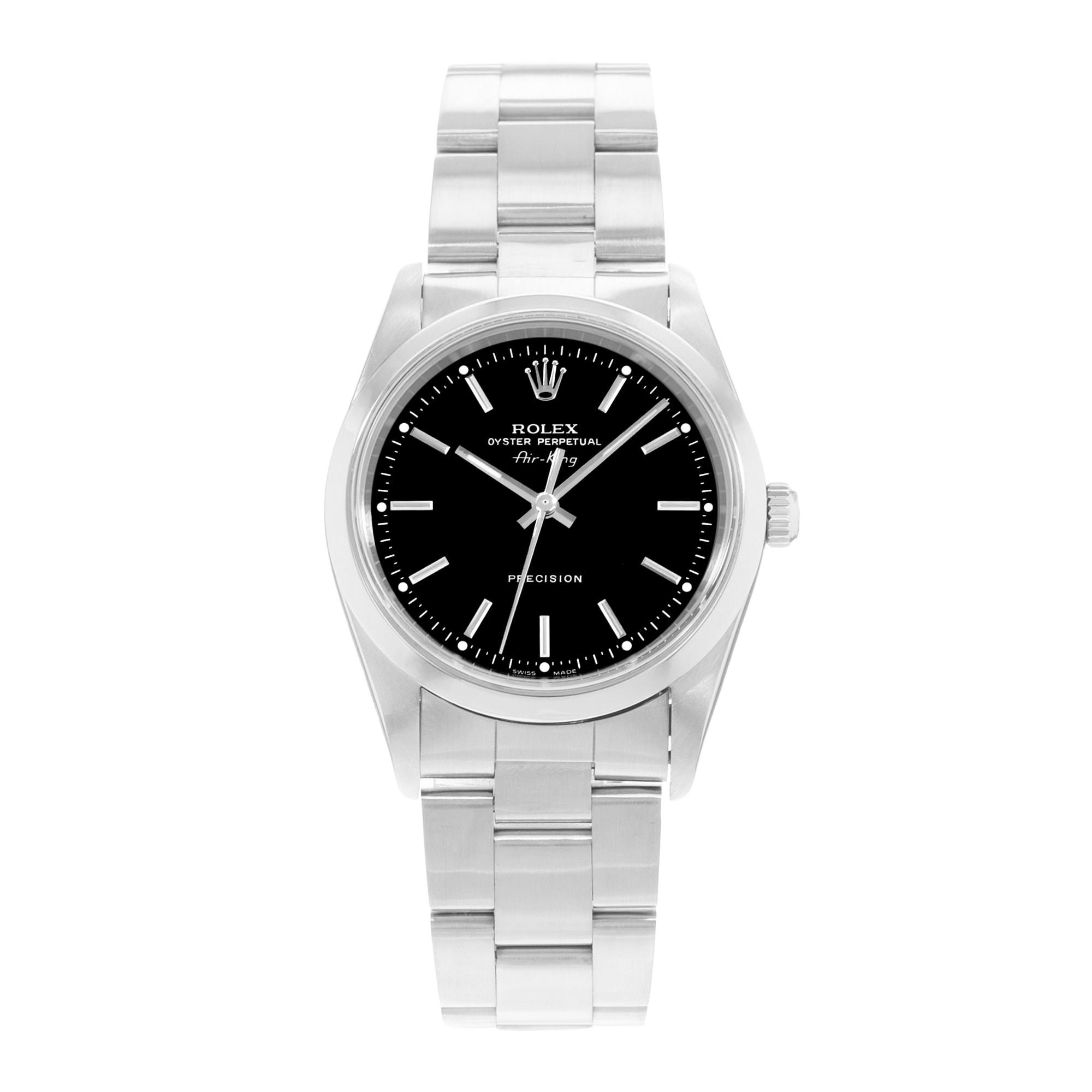 Rolex Air King 34 14000 Black Dial Steel Oyster Automatic Mens Watch