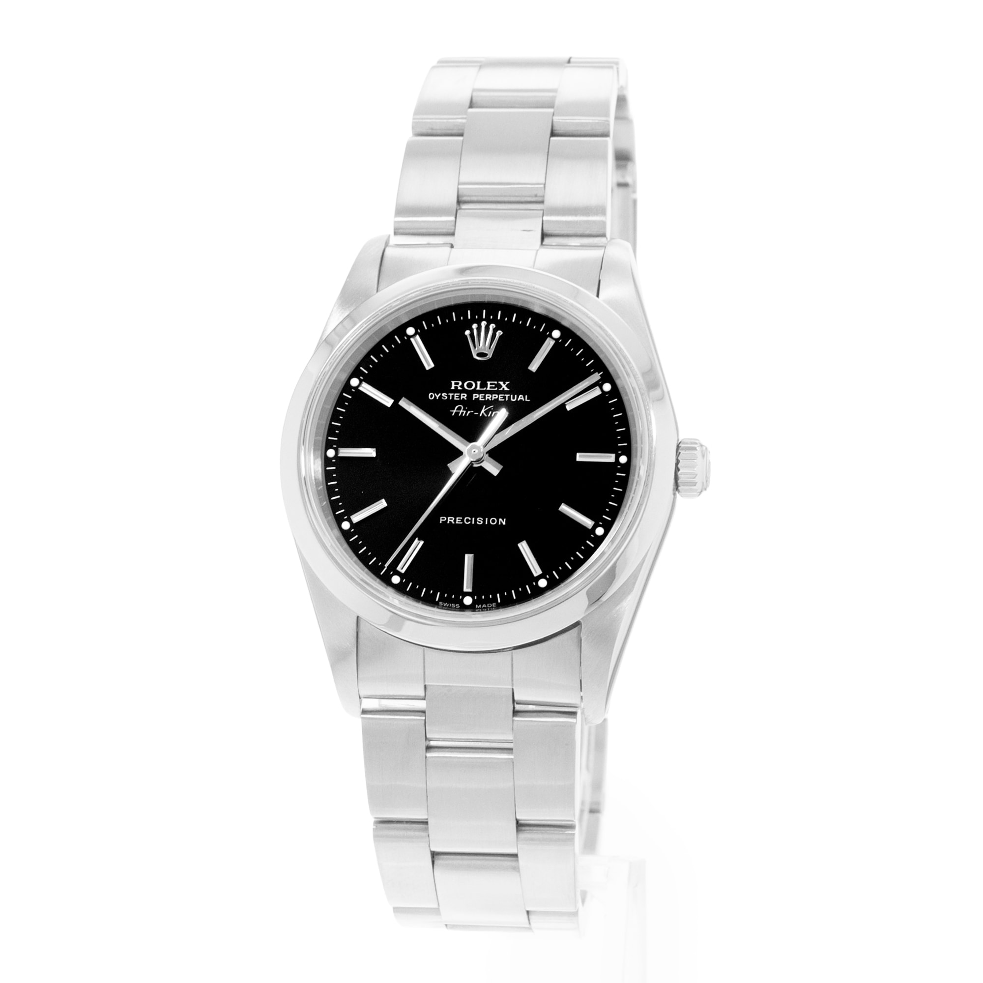 Rolex Air King 34 14000 Black Dial Steel Oyster Automatic Mens Watch