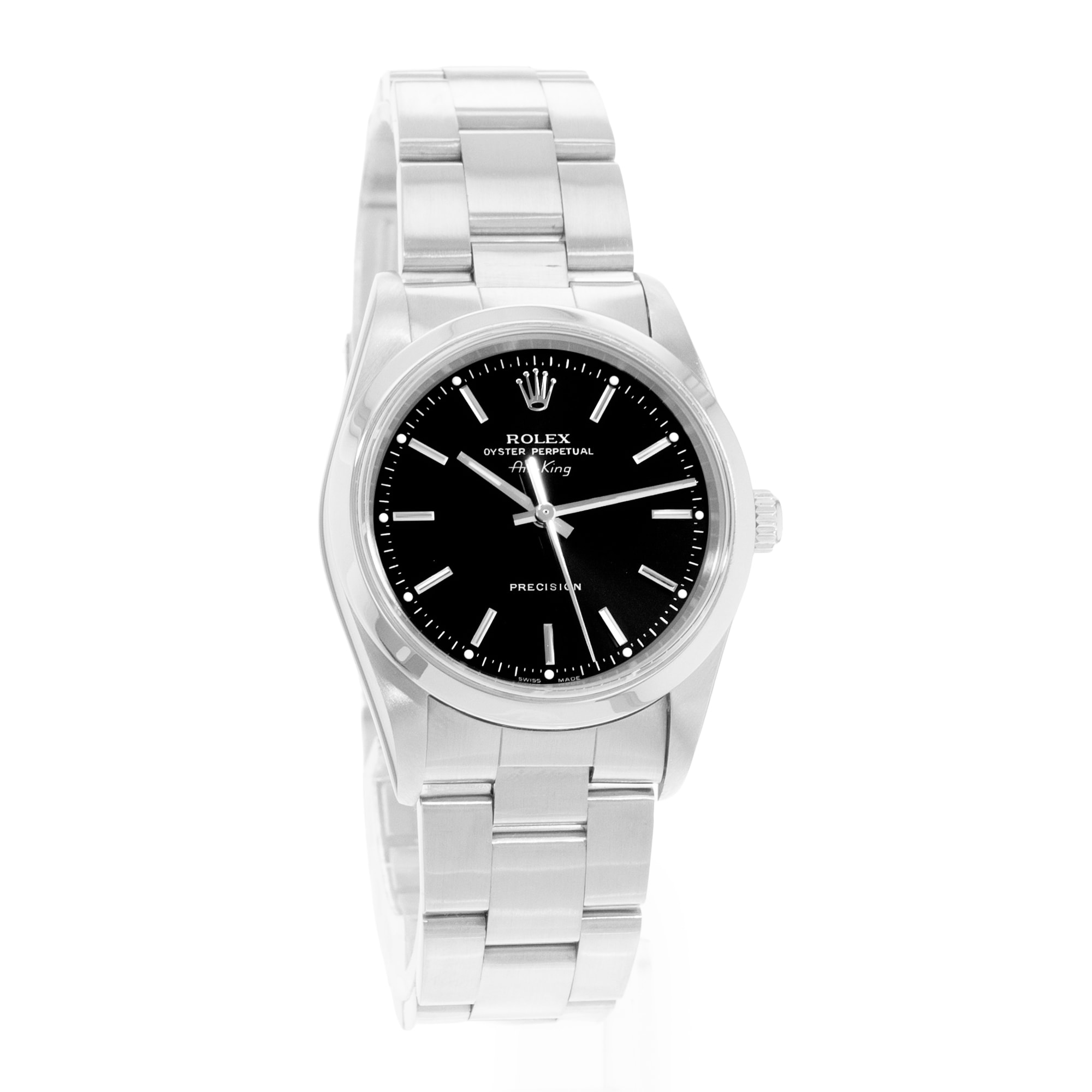 Rolex Air King 34 14000 Black Dial Steel Oyster Automatic Mens Watch
