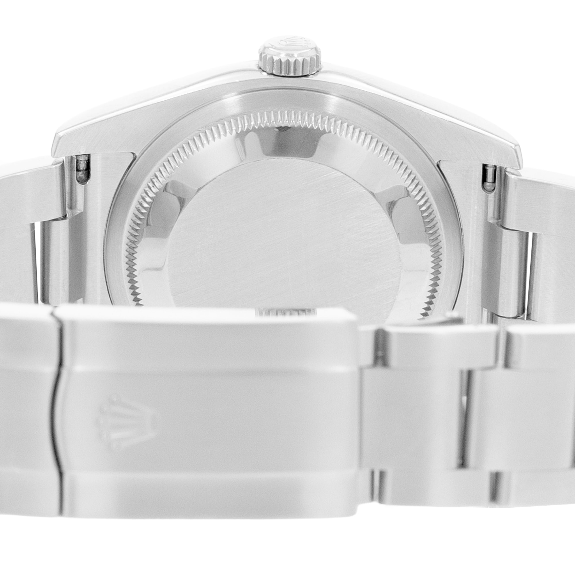 Rolex Oyster Perpetual 36 116000 Silver Blue Dial Steel Mens Watch