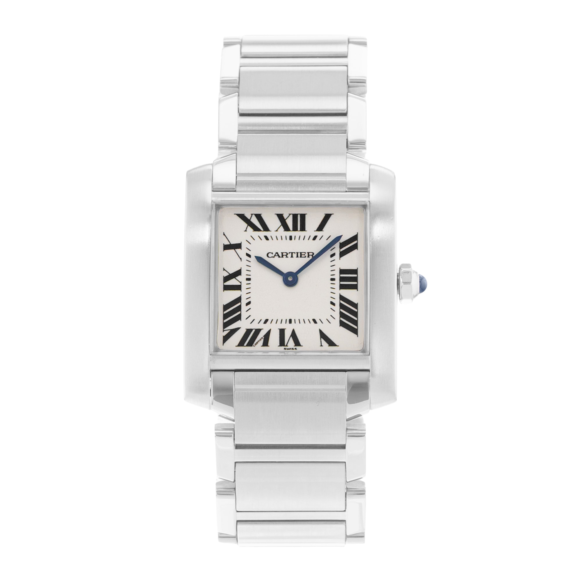 Cartier Tank Francaise W51003Q3 2301 25mm Medium Silver Dial Steel Ladies Watch