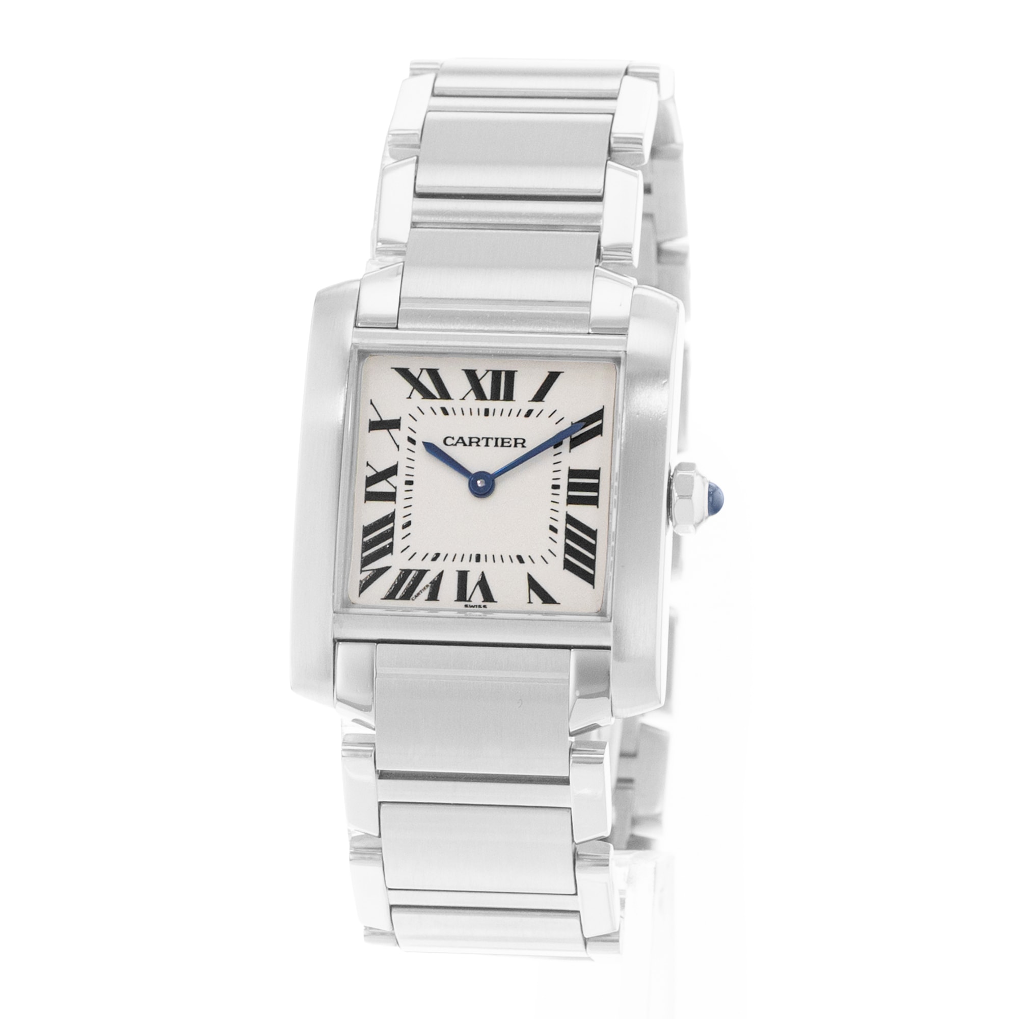 Cartier Tank Francaise W51003Q3 2301 25mm Medium Silver Dial Steel Ladies Watch