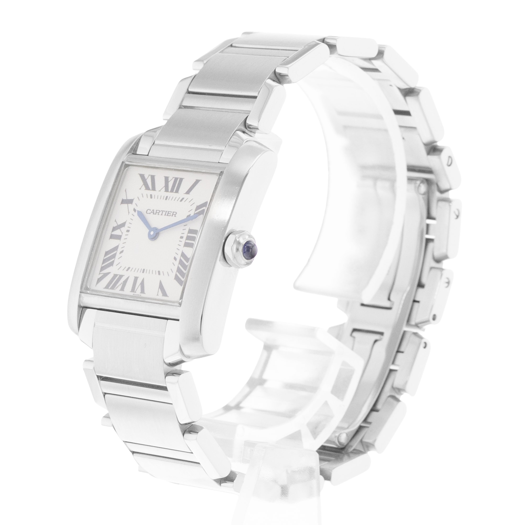 Cartier Tank Francaise W51003Q3 2301 25mm Medium Silver Dial Steel Ladies Watch