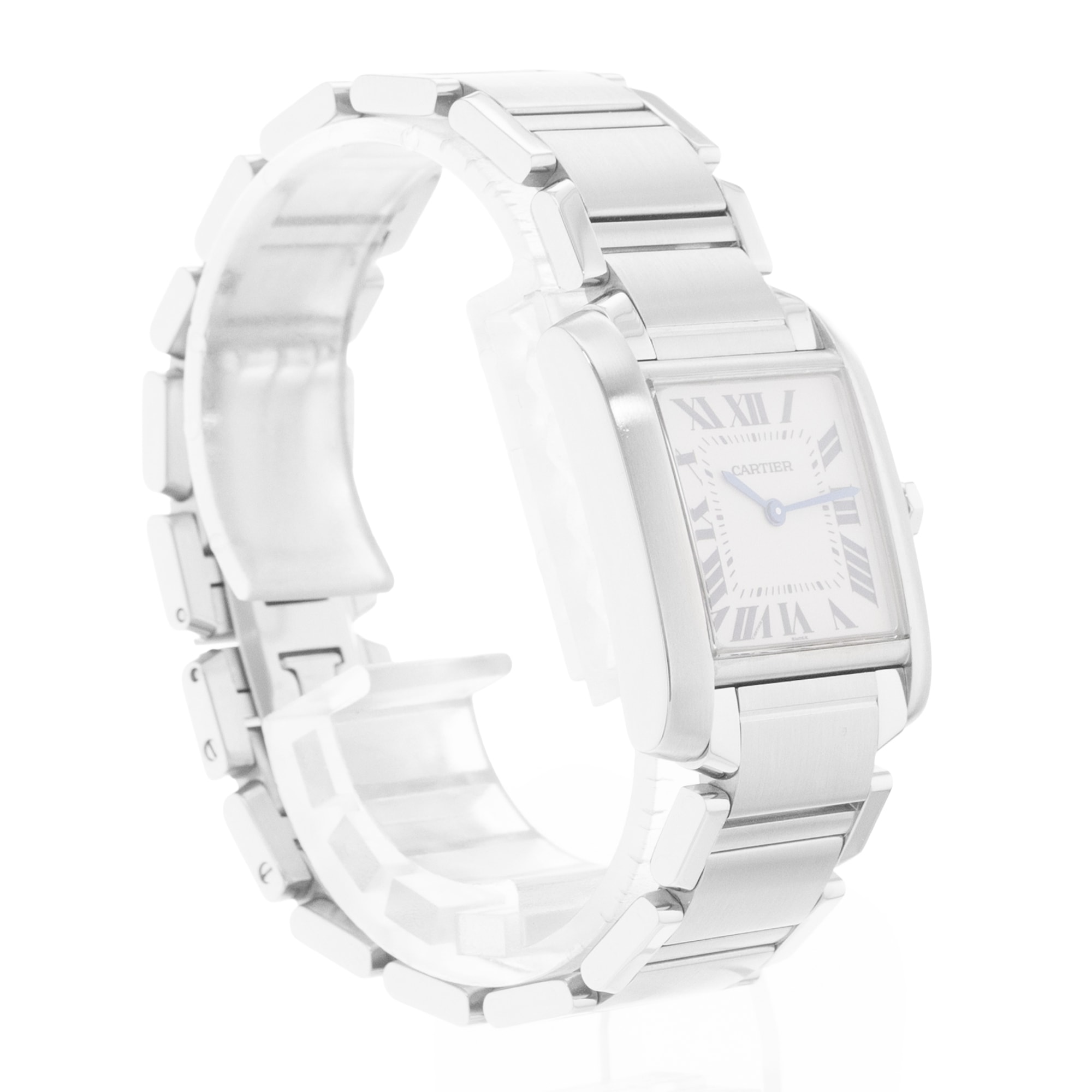 Cartier Tank Francaise W51003Q3 2301 25mm Medium Silver Dial Steel Ladies Watch
