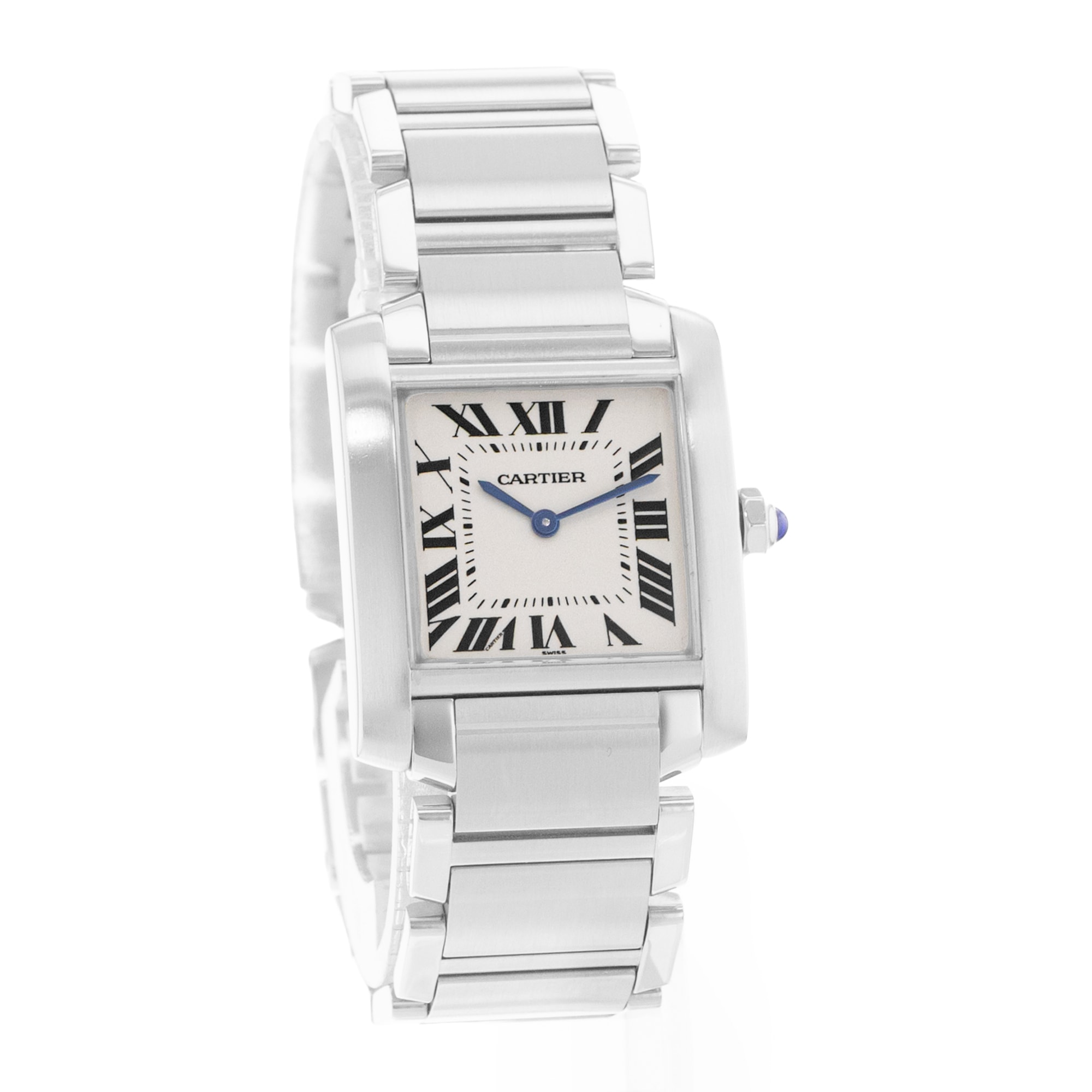 Cartier Tank Francaise W51003Q3 2301 25mm Medium Silver Dial Steel Ladies Watch