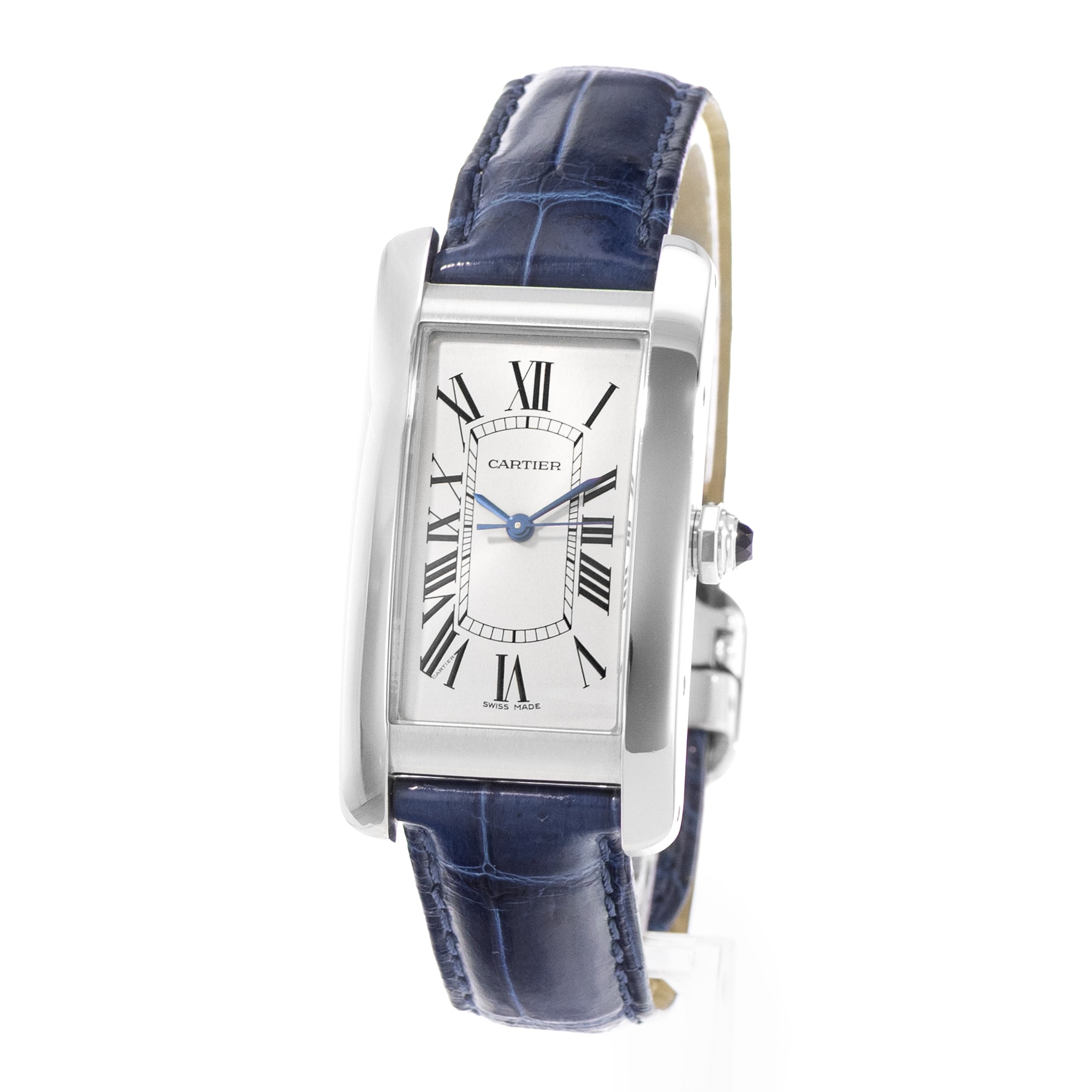 Cartier Tank Americaine WSTA0017 3971 22mm Medium Silver Steel Ladies Watch