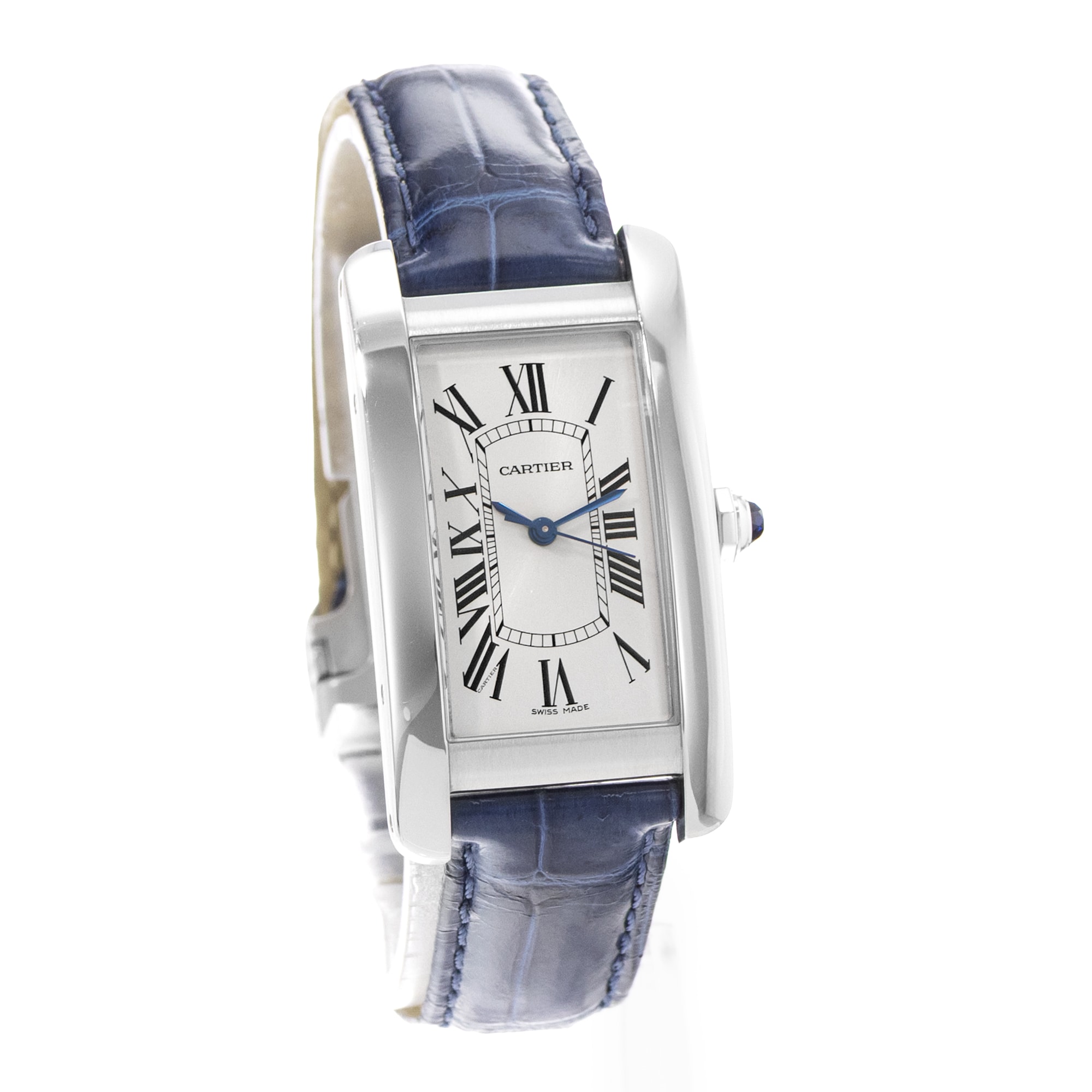 Cartier Tank Americaine WSTA0017 3971 22mm Medium Silver Steel Ladies Watch