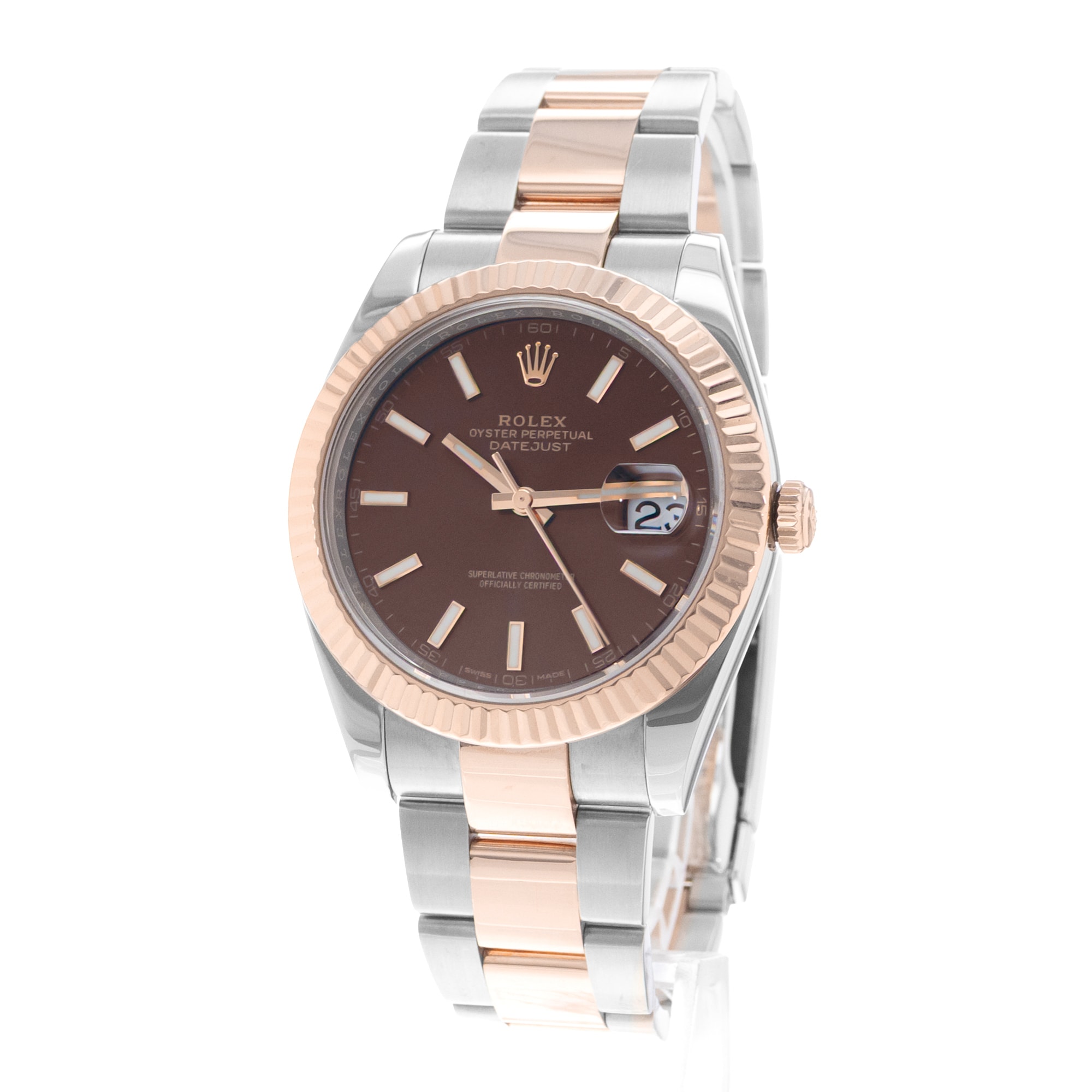 Rolex Datejust 41 126331 Chocolate Dial Steel Rose Gold Automatic Mens Watch