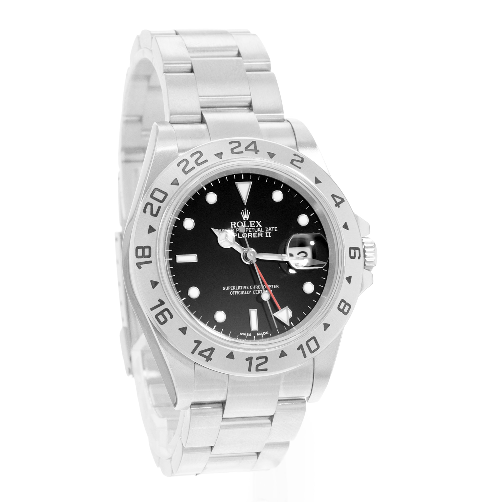 Rolex Explorer II 16570 40mm Black Dial Steel Oyster Mens Watch Papers