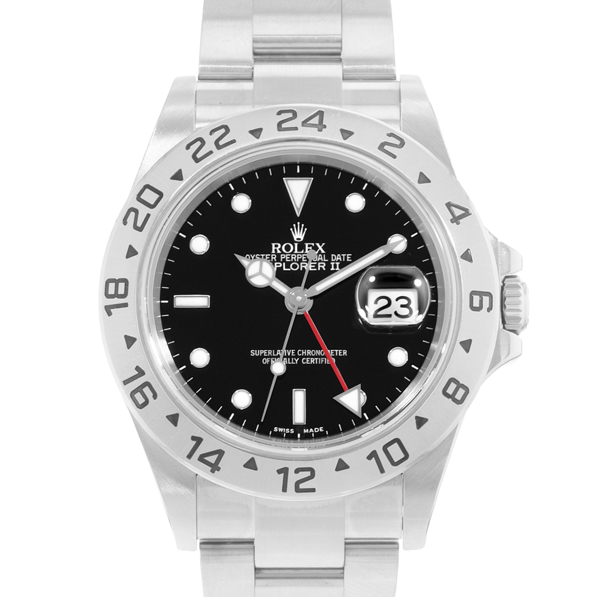 Rolex Explorer II 16570 40mm Black Dial Steel Oyster Mens Watch Papers