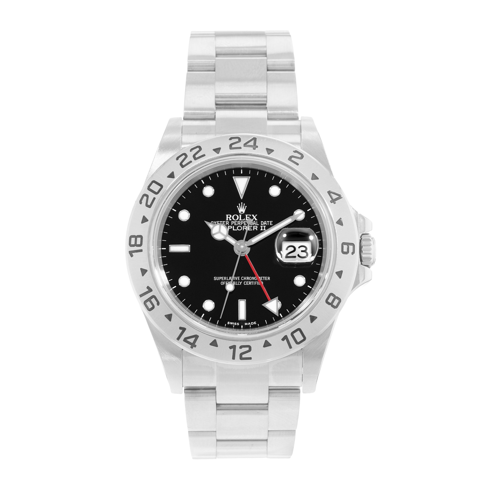 Rolex Explorer II 16570 40mm Black Dial Steel Oyster Mens Watch Papers