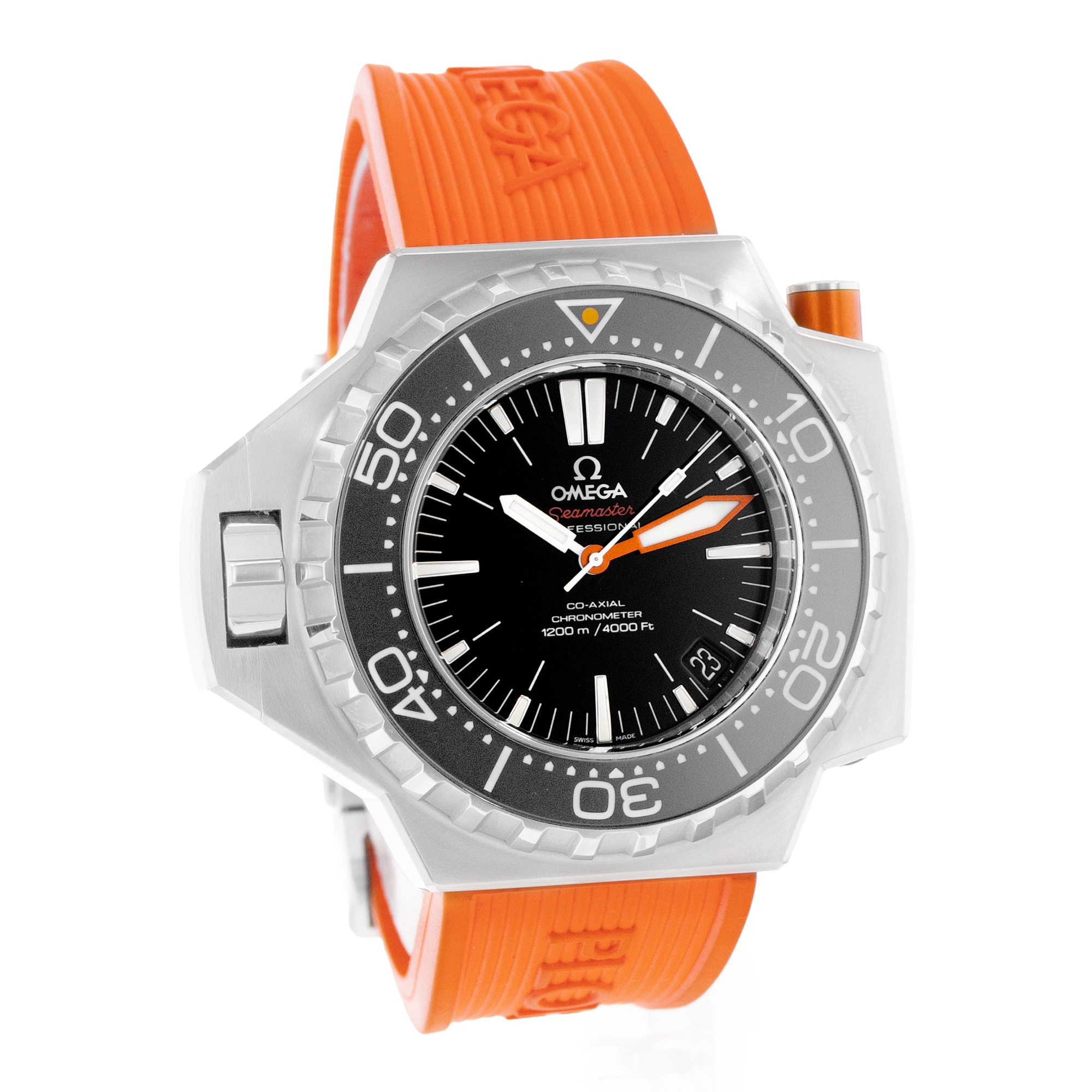 Omega Seamaster PloProf 224.32.55.21.01.002 55mm Black Steel Mens Watch Box Card
