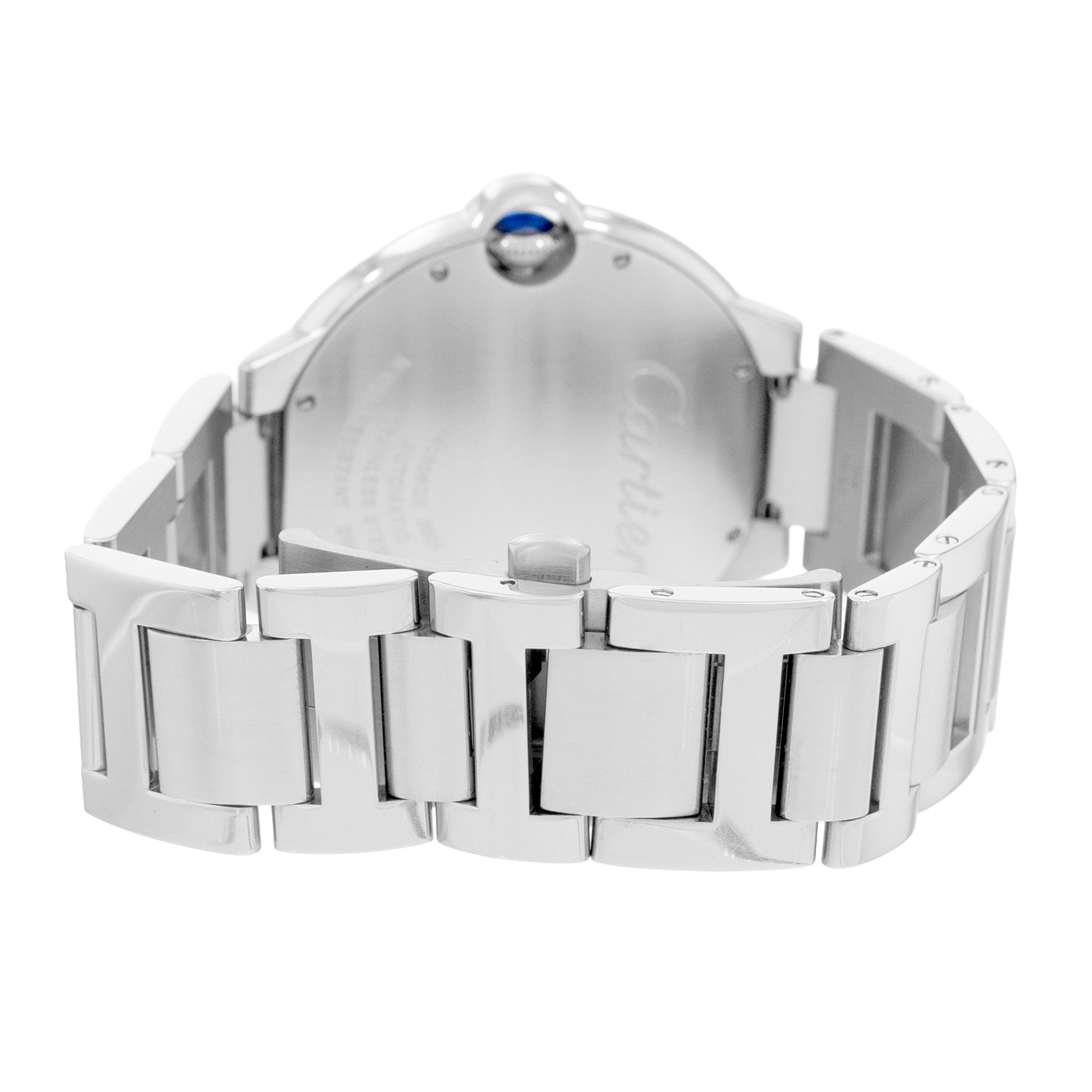 Cartier Ballon Bleu 42mm W69012Z4 3001 Silver Roman Dial Steel Mens Watch