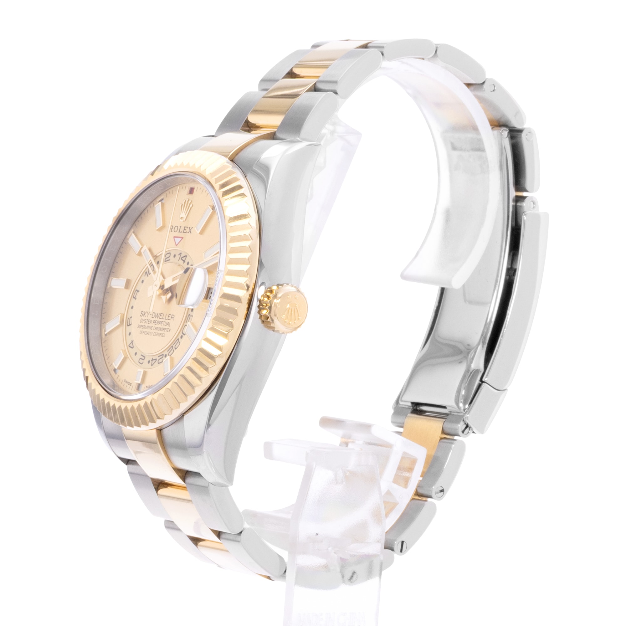 Rolex Sky-Dweller 326933 42mm Champagne Steel Yellow Gold Mens Watch Card