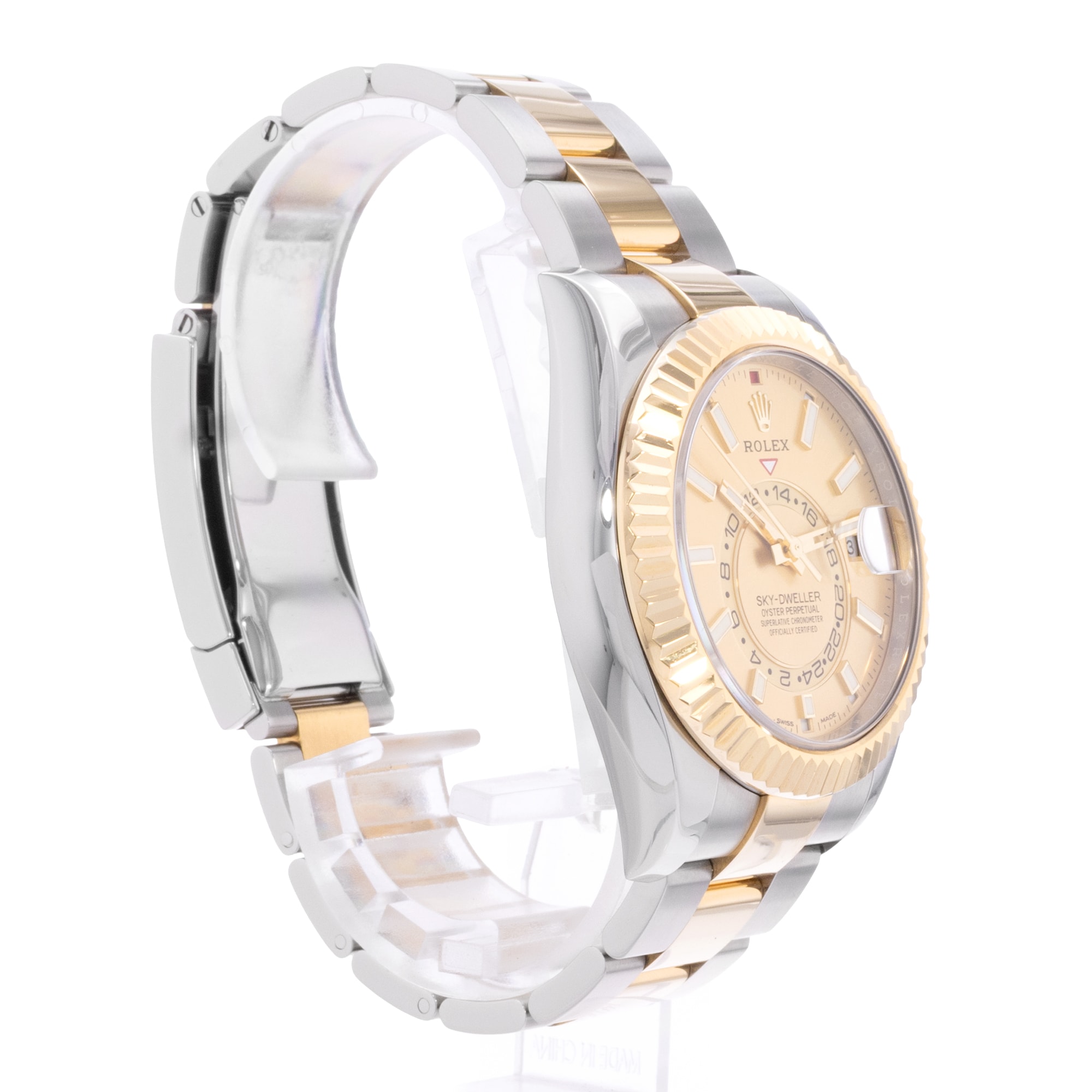 Rolex Sky-Dweller 326933 42mm Champagne Steel Yellow Gold Mens Watch Card