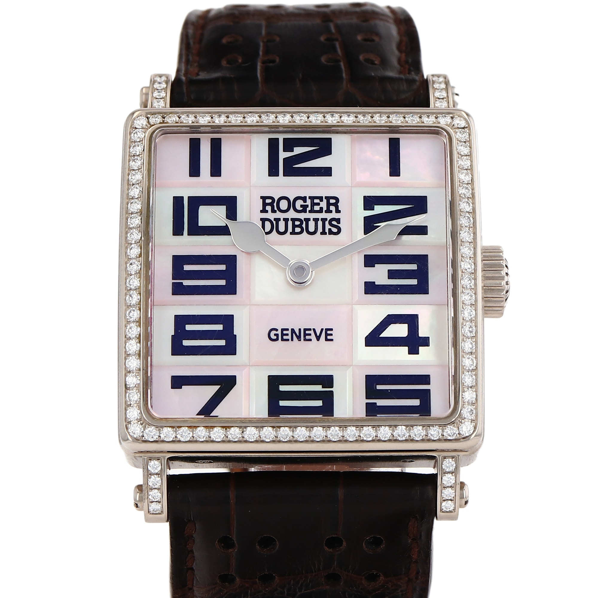 Roger Dubuis Golden Square G34980 Factory Mother of Pearl Diamond Ladies Watch