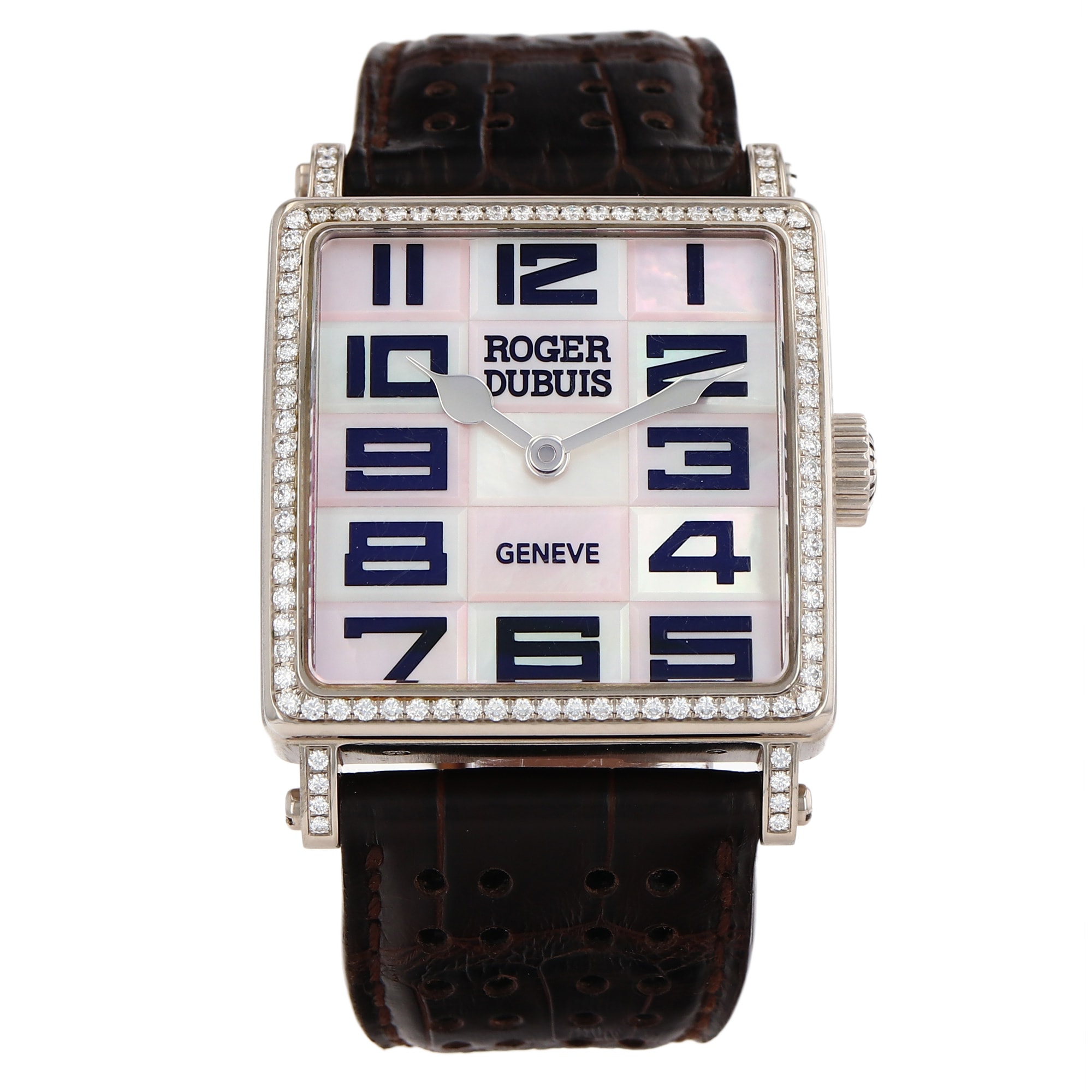 Roger Dubuis Golden Square G34980 Factory Mother of Pearl Diamond Ladies Watch