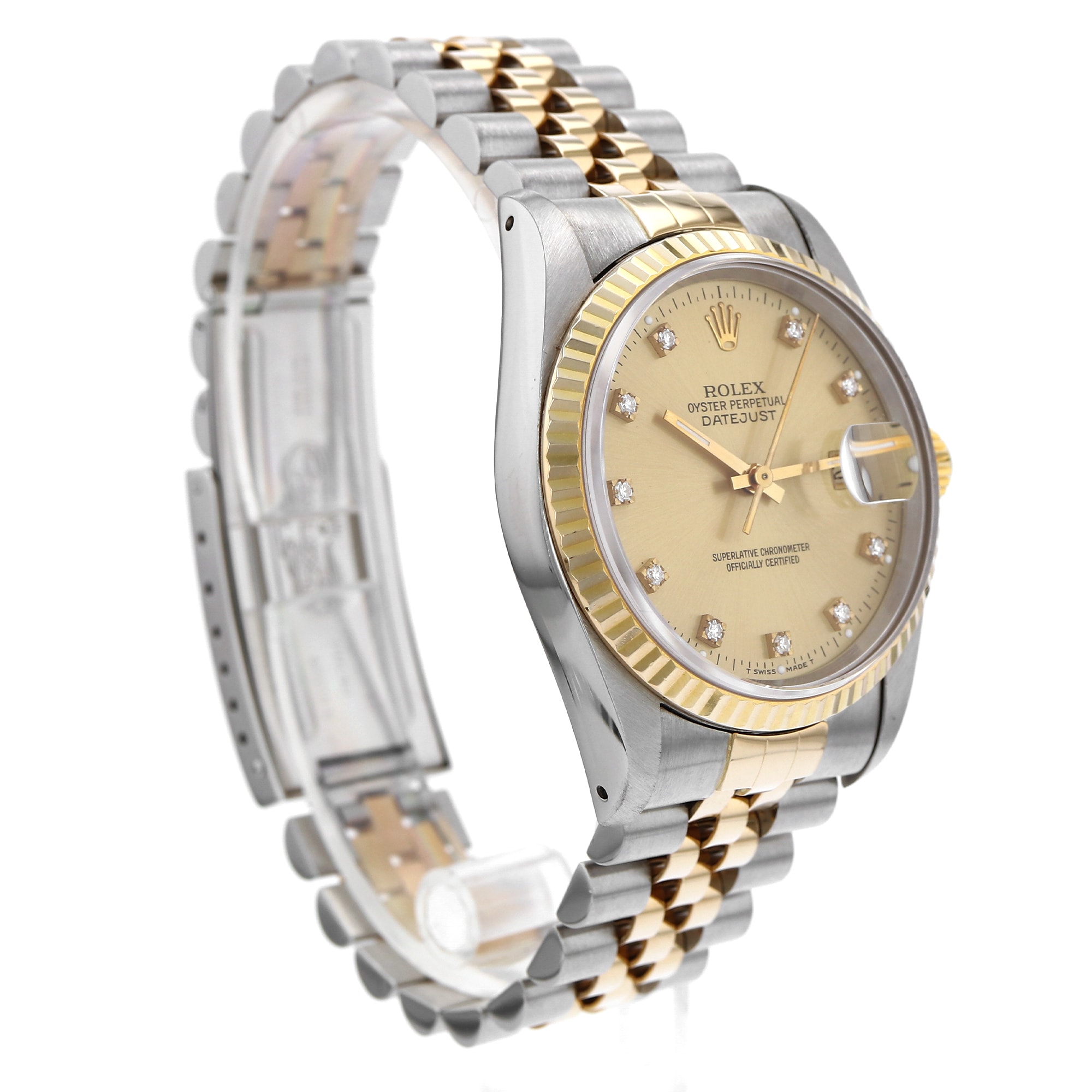 Rolex Datejust 36mm 16233G Yellow factory diamonds dial steel & 18K yellow gold
