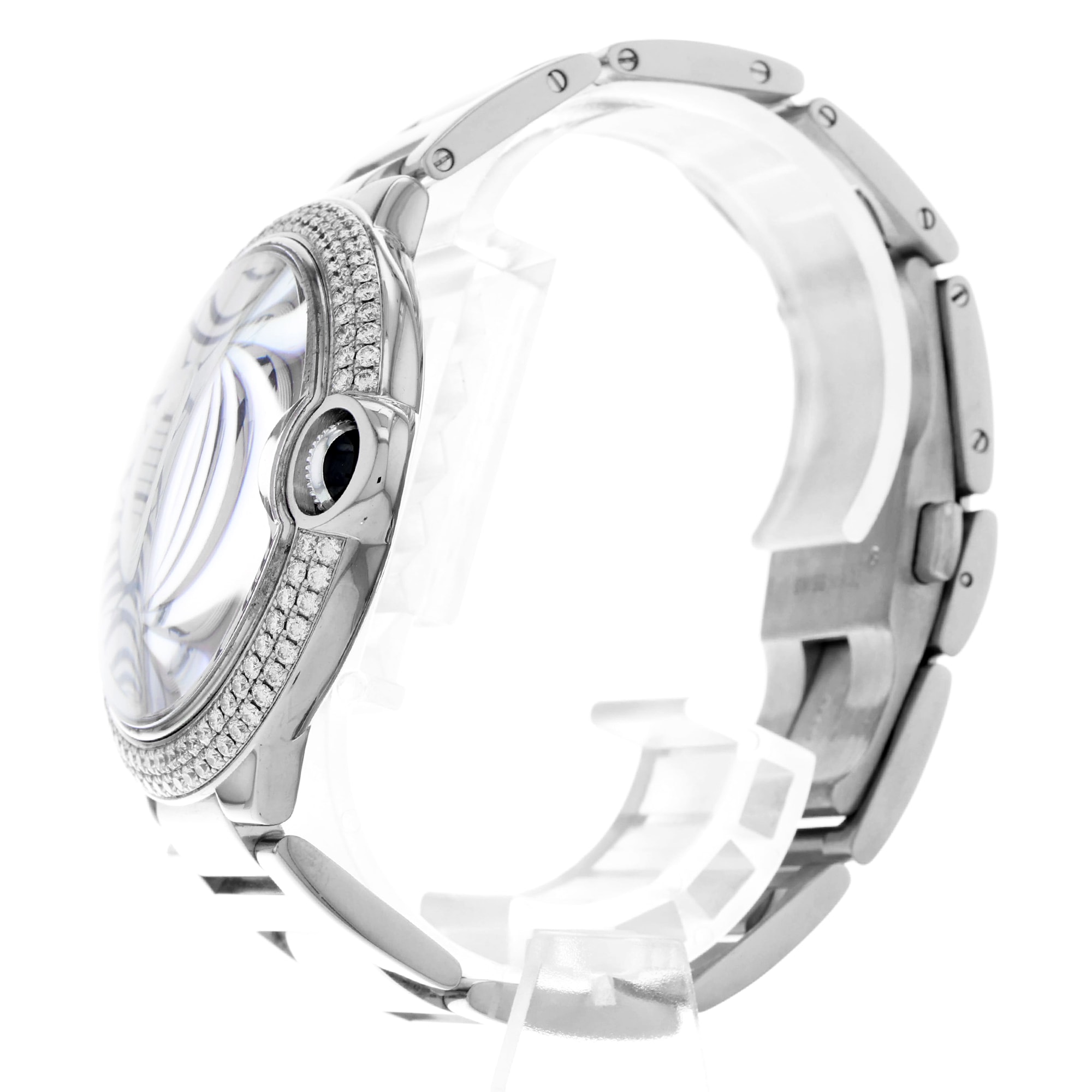 Cartier Ballon Bleu 42mm WE9009Z3 3000 Factory Diamonds 18k White Gold Mens 2005