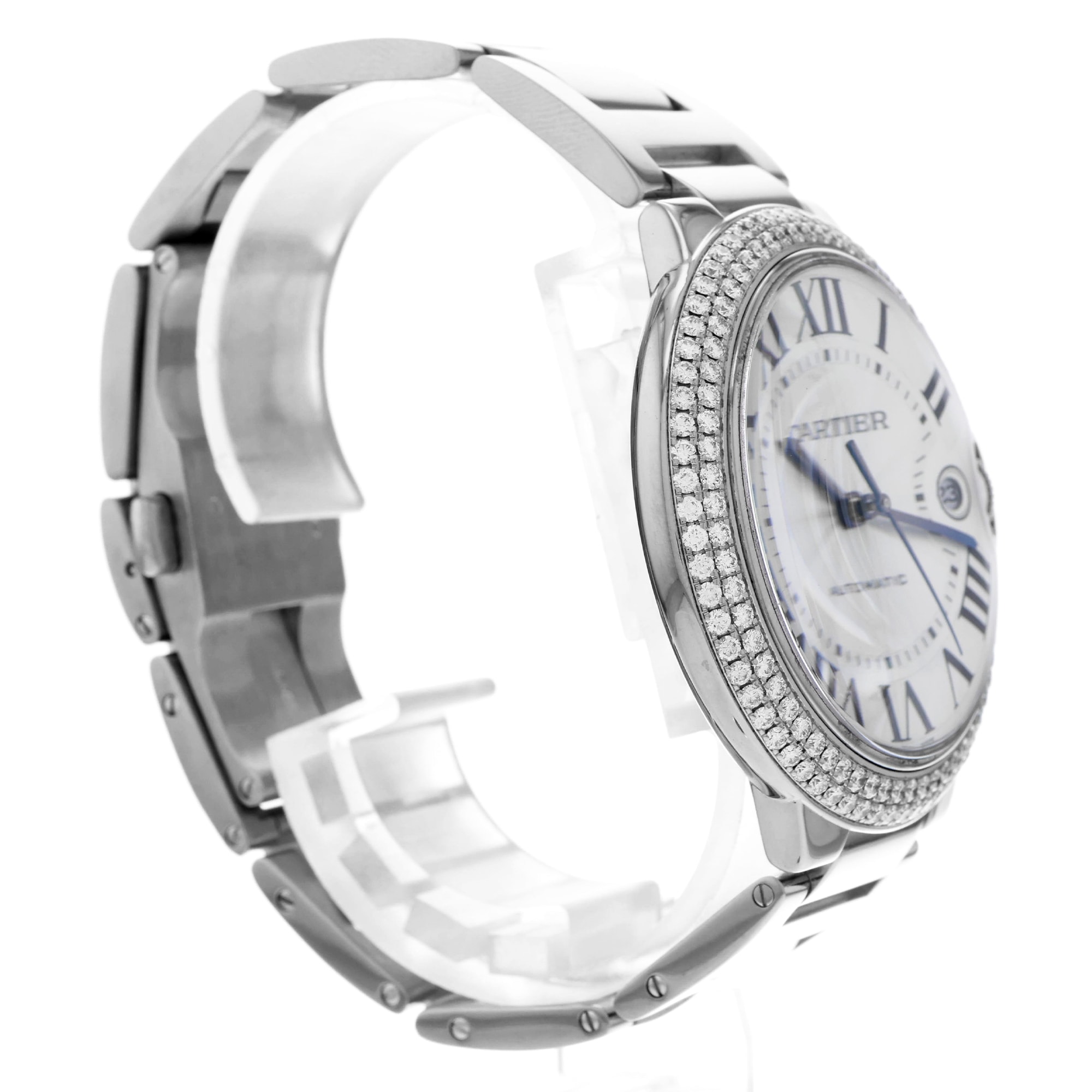 Cartier Ballon Bleu 42mm WE9009Z3 3000 Factory Diamonds 18k White Gold Mens 2005