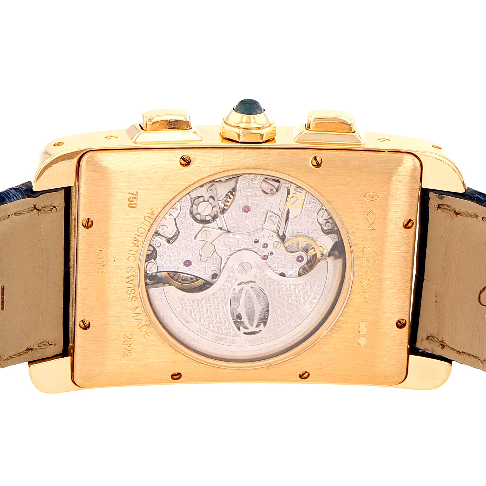 Cartier Tank Americaine 32mm W2609356 2892 Silver roman dial 18K Yellow Gold