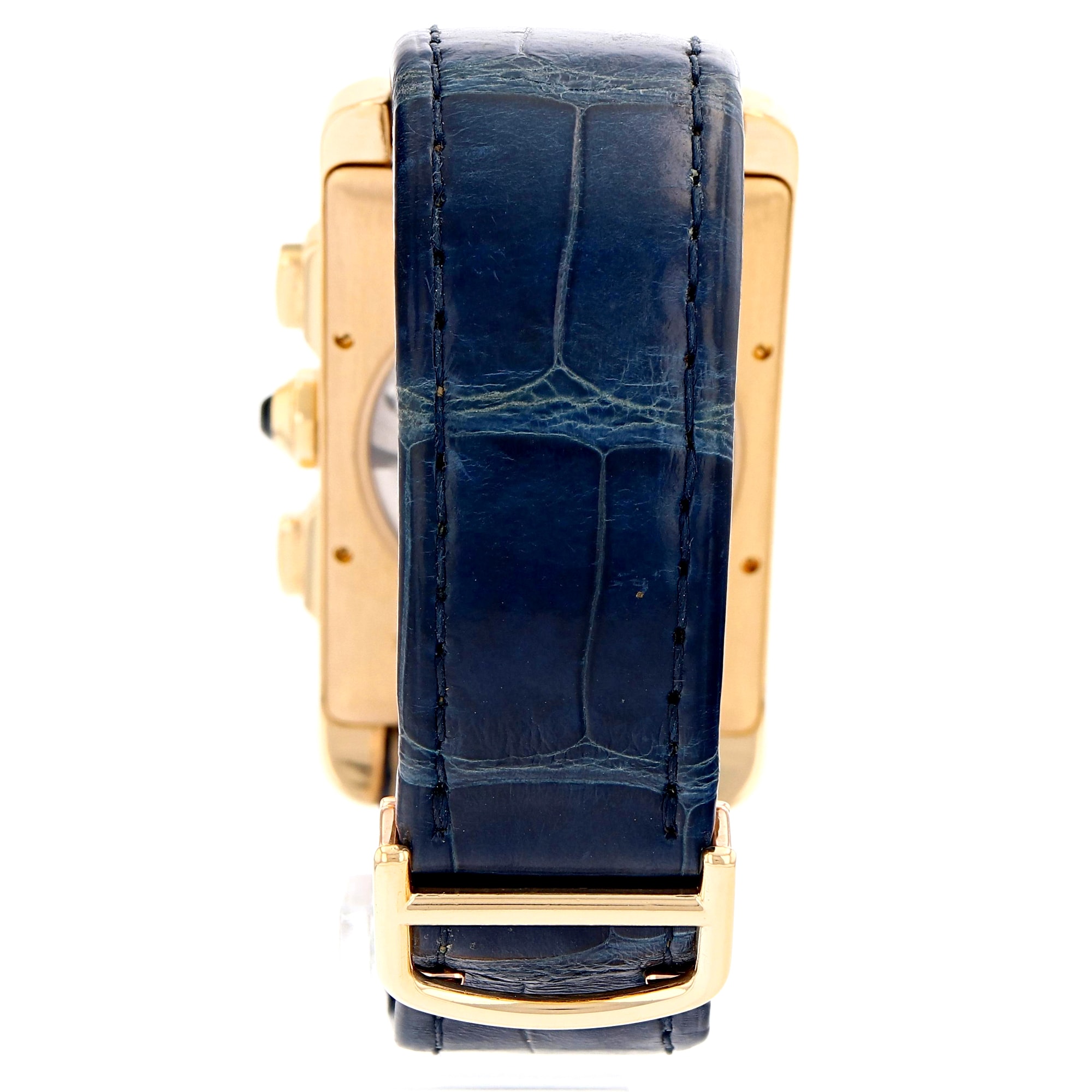 Cartier Tank Americaine 32mm W2609356 2892 Silver roman dial 18K Yellow Gold