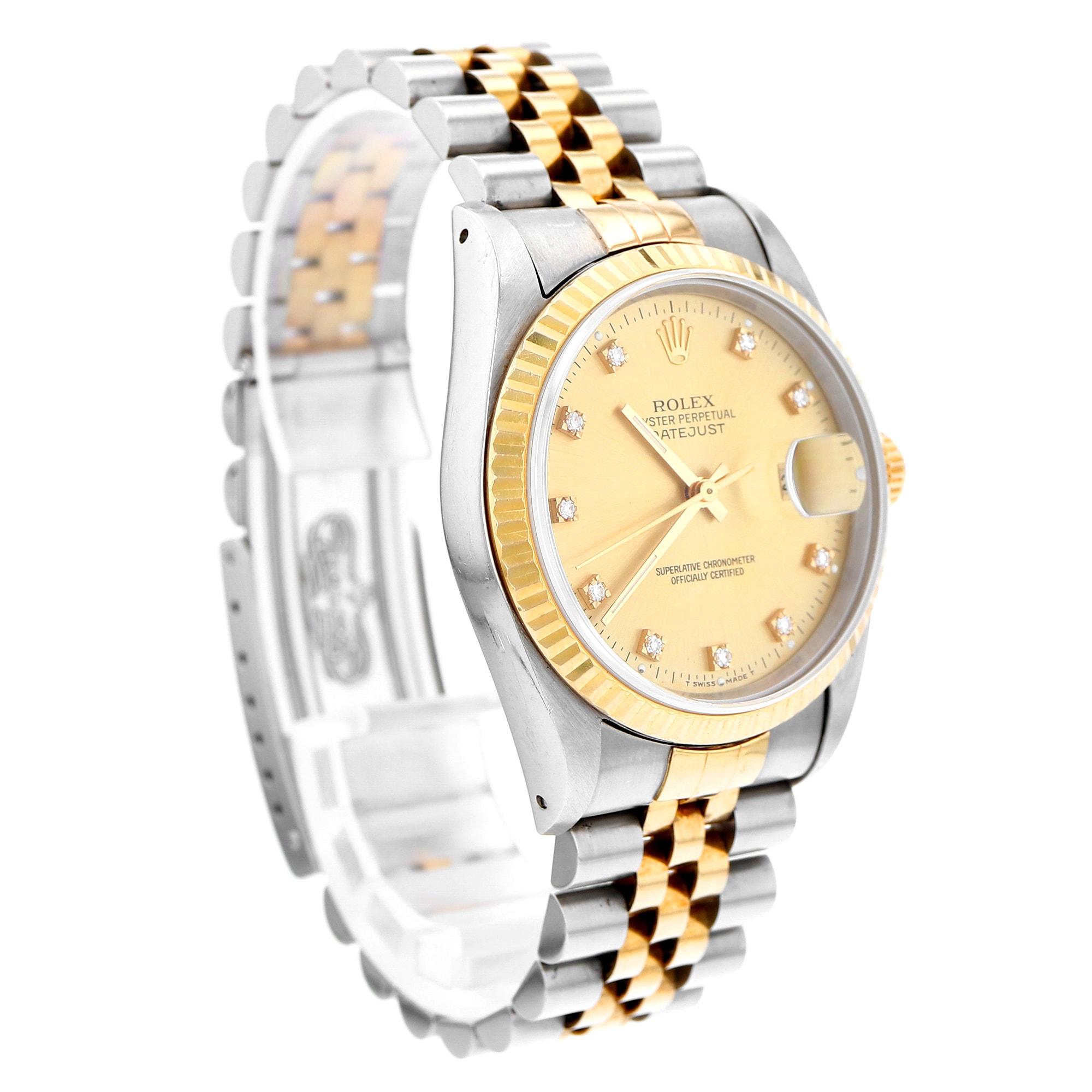 Rolex Datejust 36mm 16233 yellow factory diamonds dial steel & 18K yellow gold