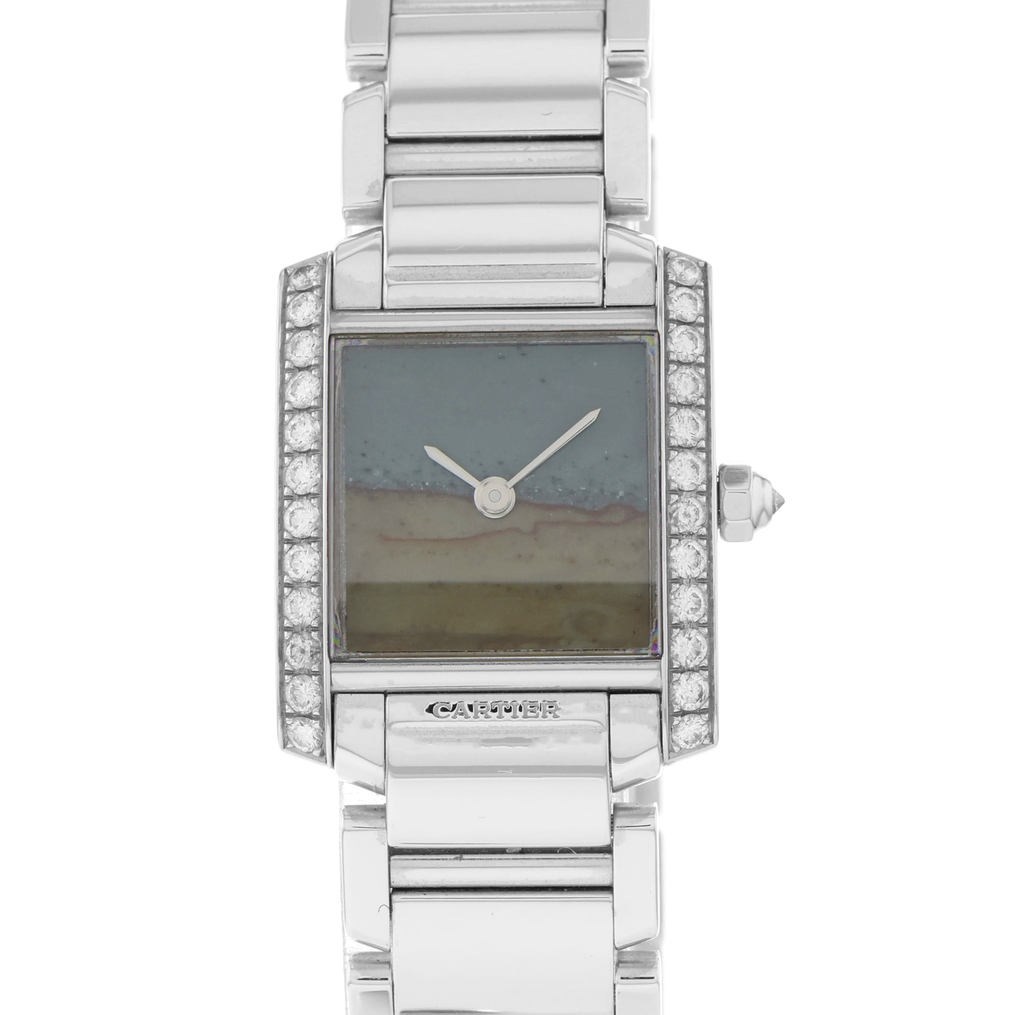 Cartier Tank Francaise WE1036S3 2517 2517 Agate Limited Edition 50 pcs 18K White Gold