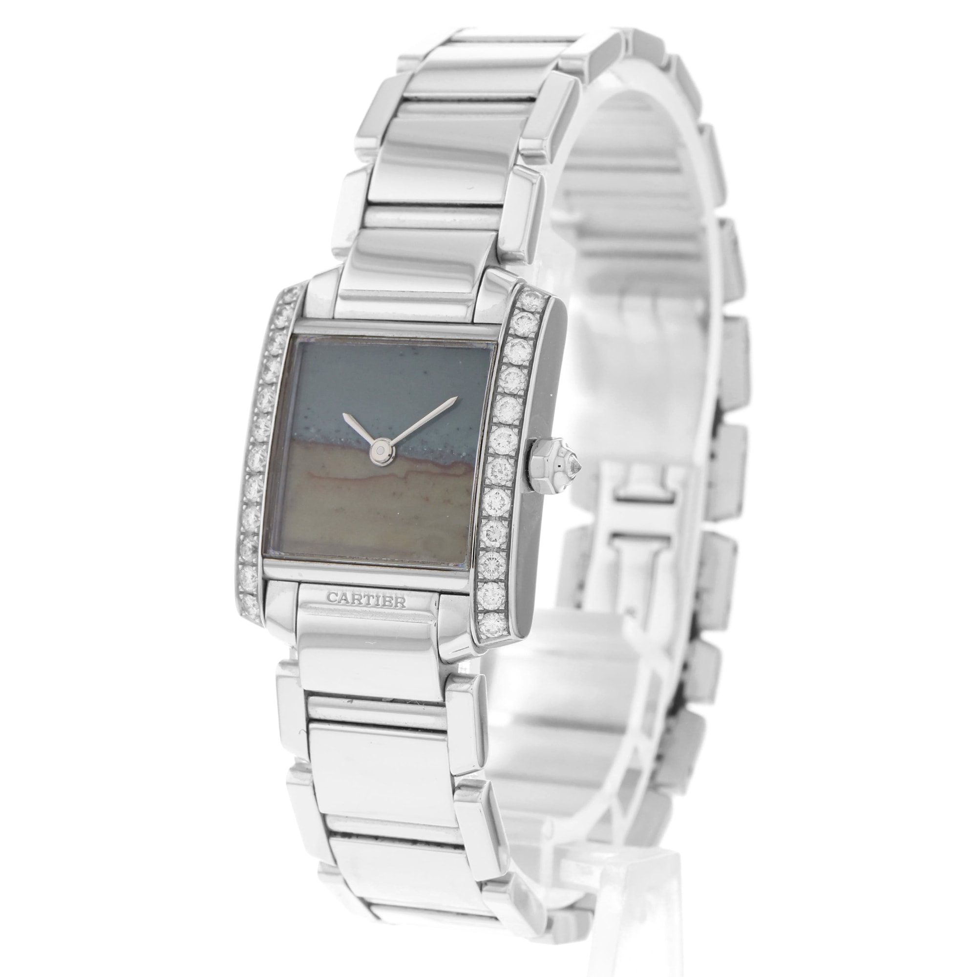 Cartier Tank Francaise WE1036S3 2517 2517 Agate Limited Edition 50 pcs 18K White Gold