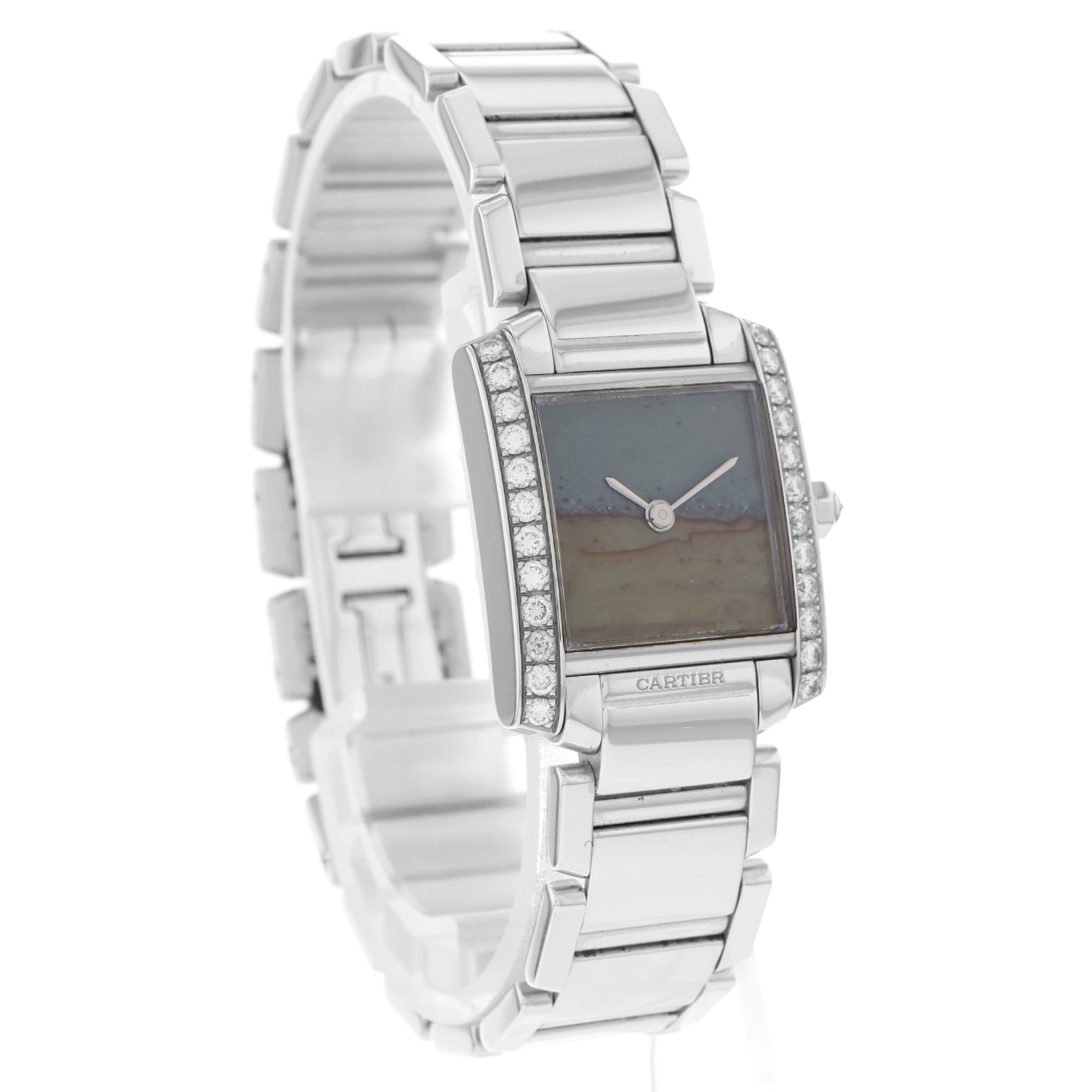 Cartier Tank Francaise WE1036S3 2517 2517 Agate Limited Edition 50 pcs 18K White Gold