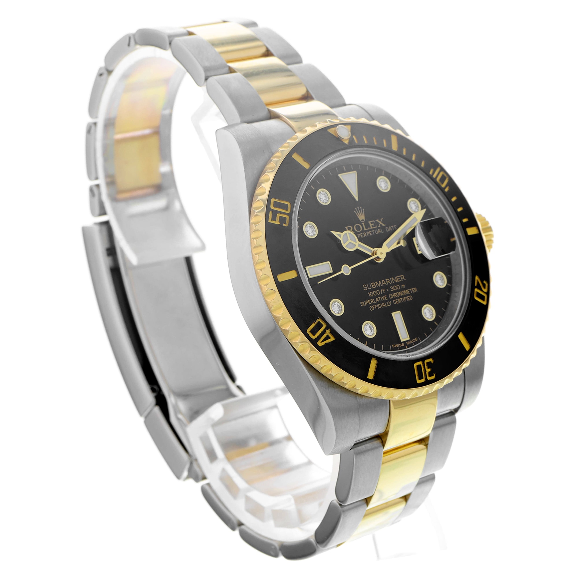 Rolex Submariner Date 40mm 116613 Rare black factory diamond dial, ceramic bezel