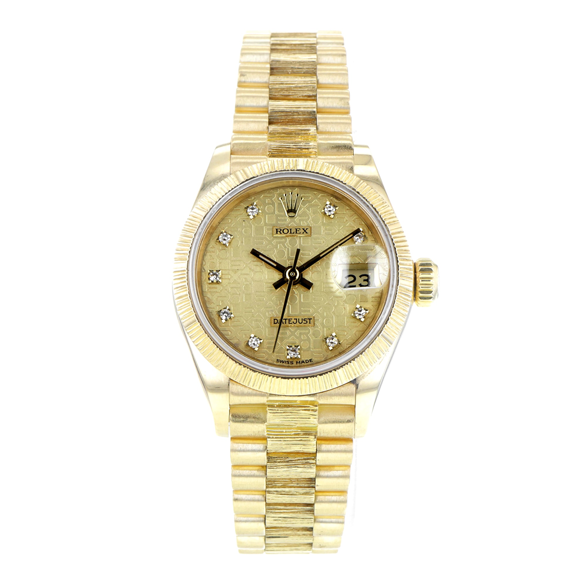 Rolex Datejust 26mm 69278 Bark finish Rare factory anniversary diamond dial MINT