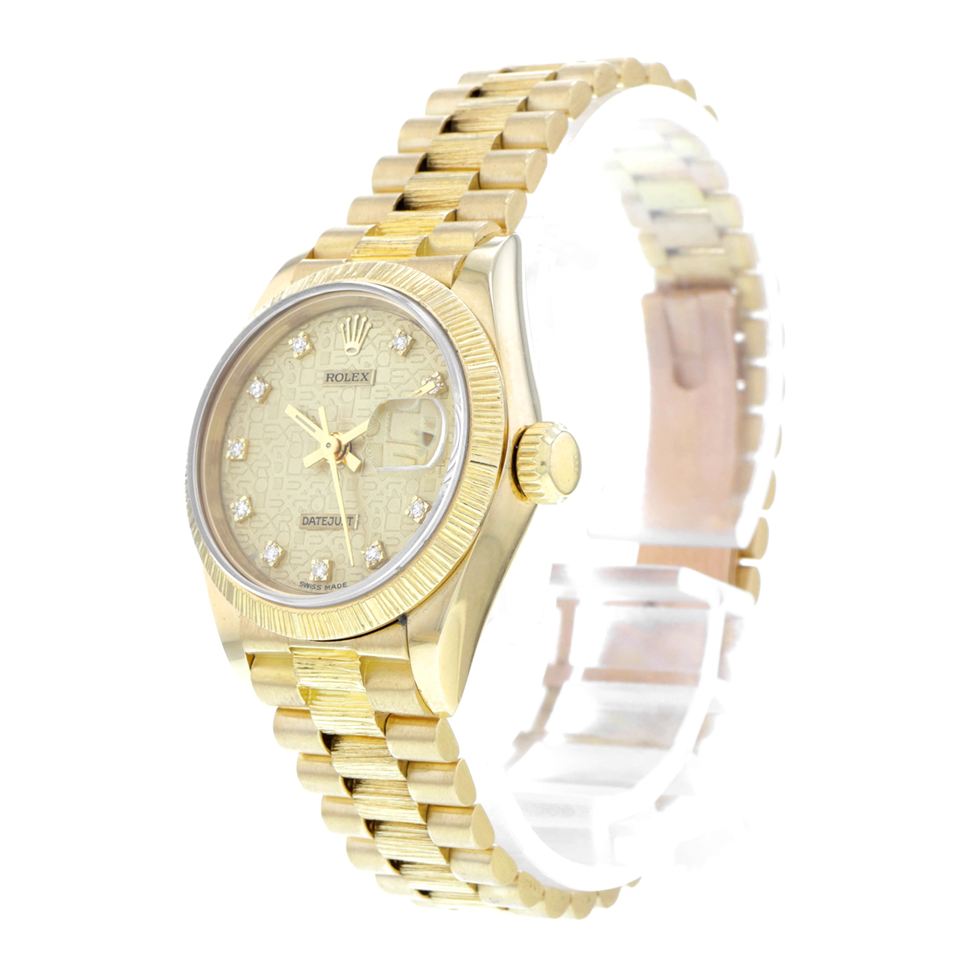 Rolex Datejust 26mm 69278 Bark finish Rare factory anniversary diamond dial MINT