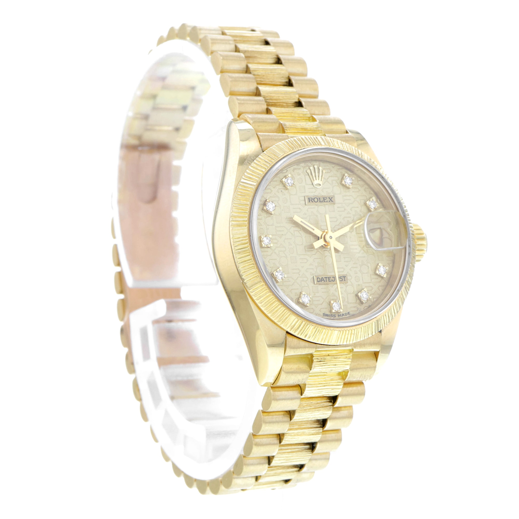 Rolex Datejust 26mm 69278 Bark finish Rare factory anniversary diamond dial MINT