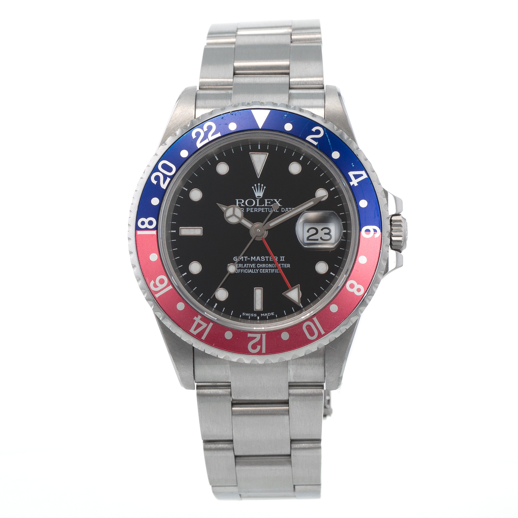 Rolex GMT-Master II 16710 Pepsi Blue Red Steel Oyster Automatic Mens Watch