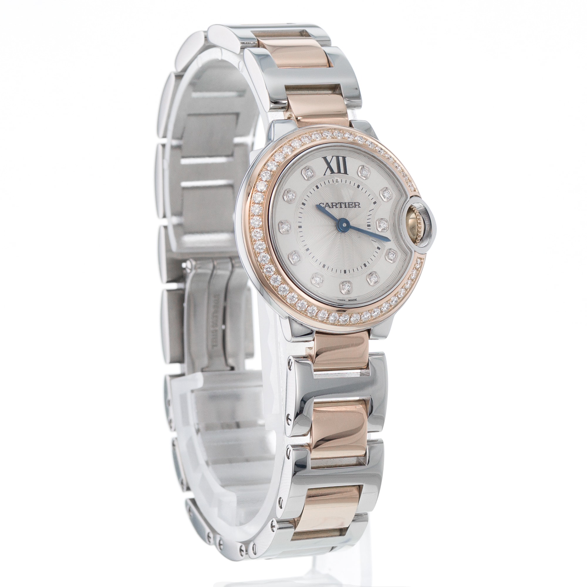 Cartier Ballon Bleu 28mm WE902076 3752 Factory Diamond Rose Gold Ladies Watch
