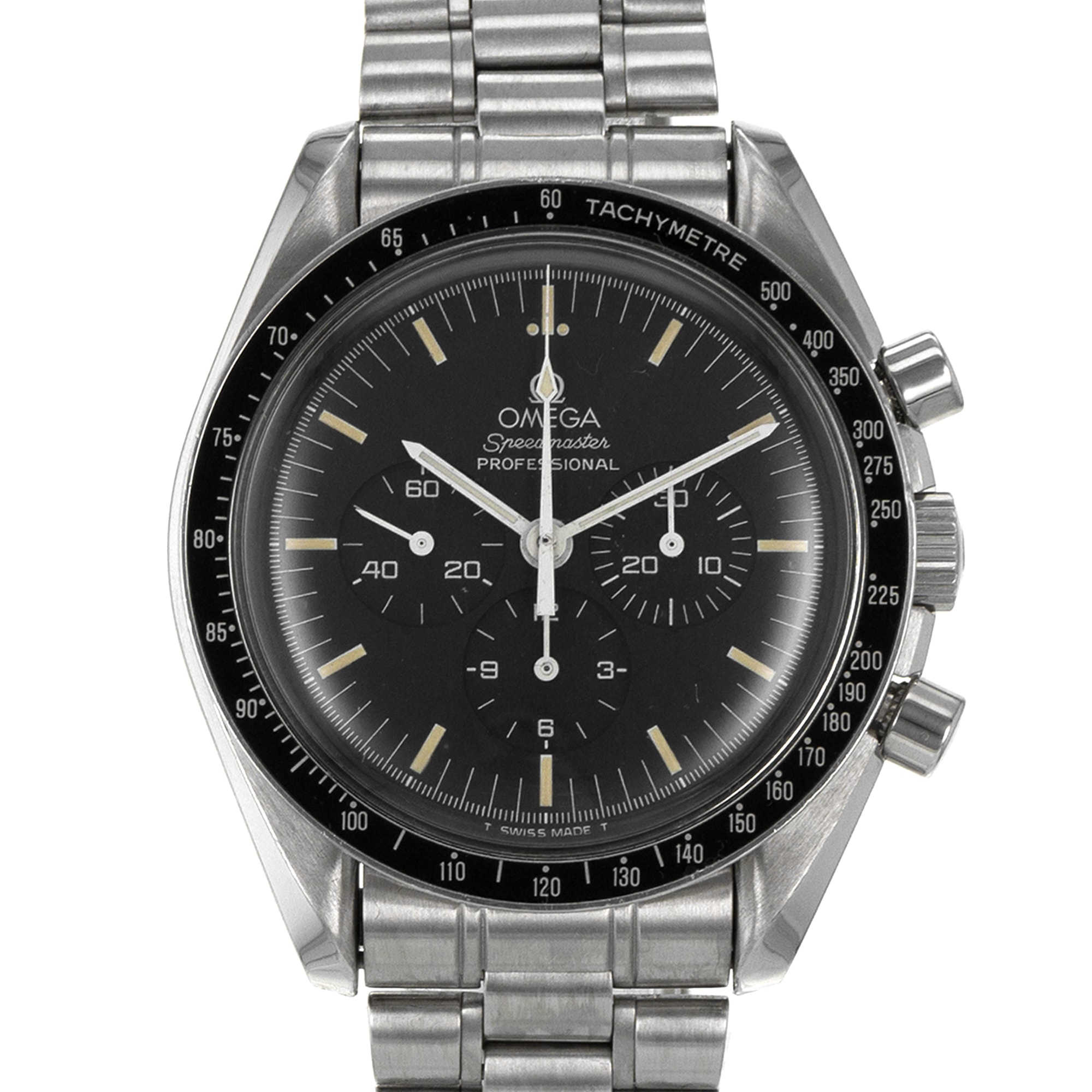 Omega Speedmaster 3590.50 Chronograph Black Vintage Patina Steel Mens Watch