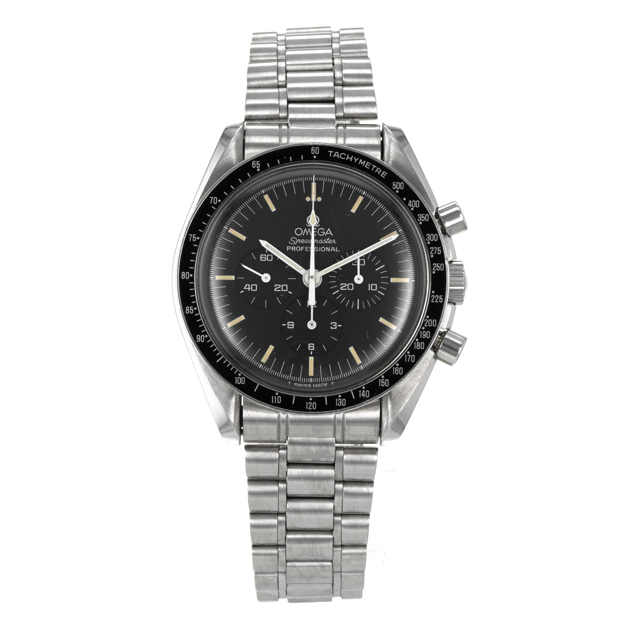 Omega Speedmaster 3590.50 Chronograph Black Vintage Patina Steel Mens Watch