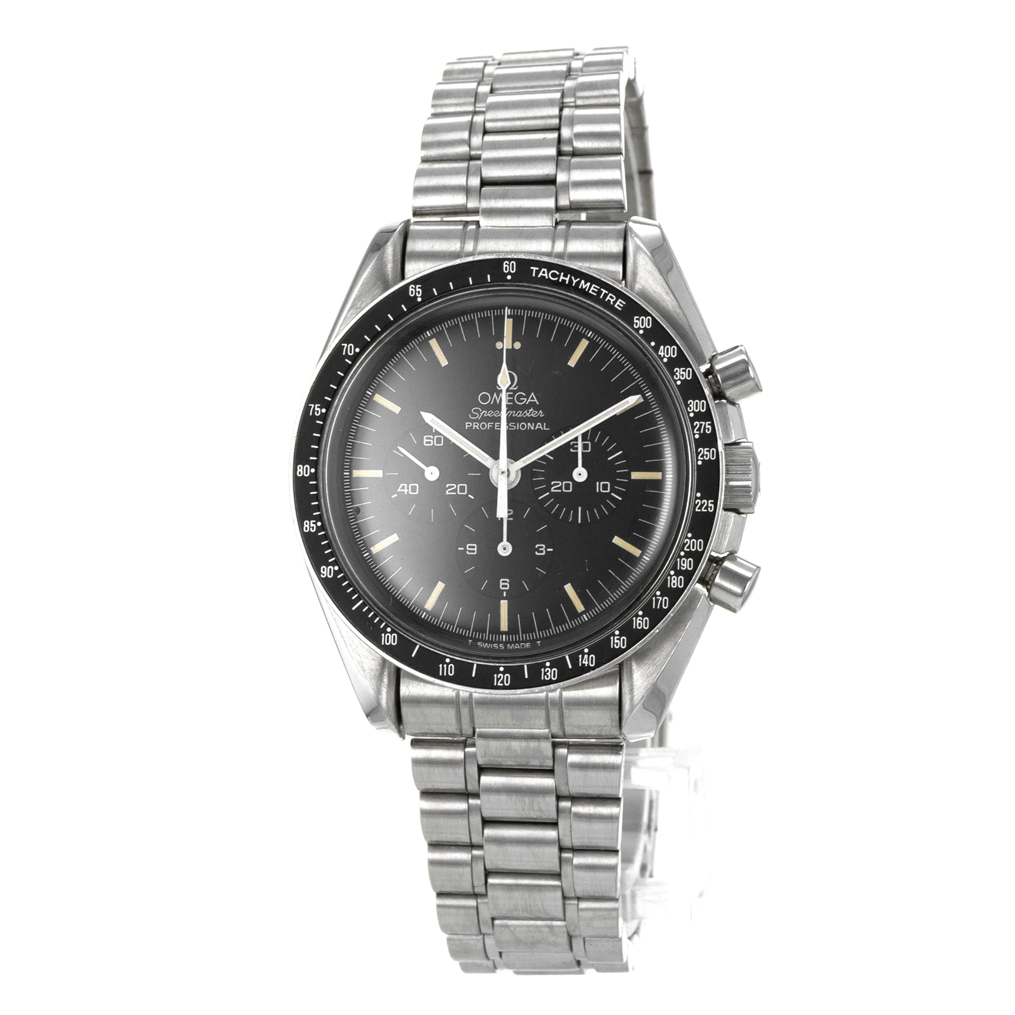 Omega Speedmaster 3590.50 Chronograph Black Vintage Patina Steel Mens Watch